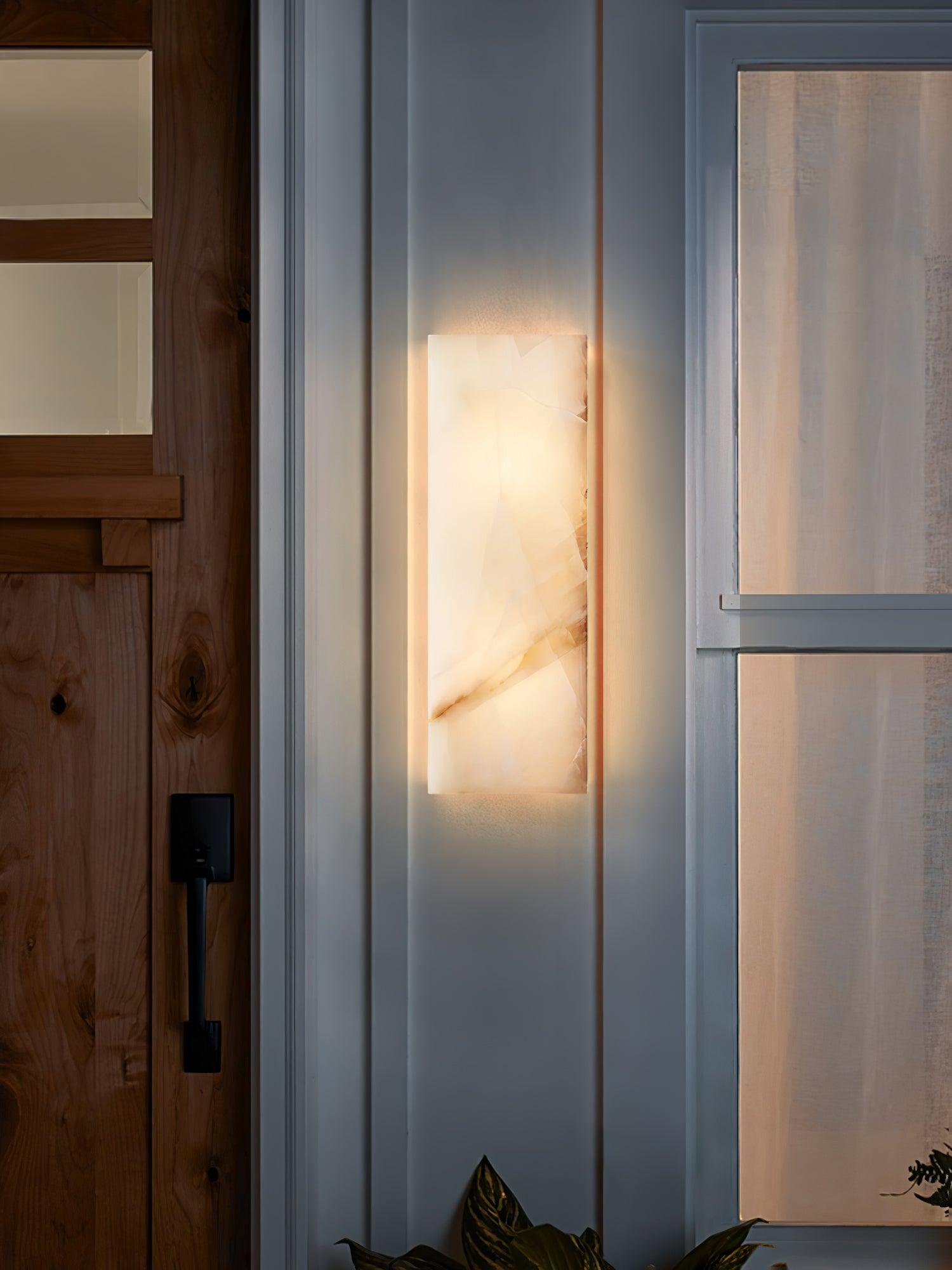 Orvian Minimalist Alabaster Outdoor Wall Light-Neutral Decor