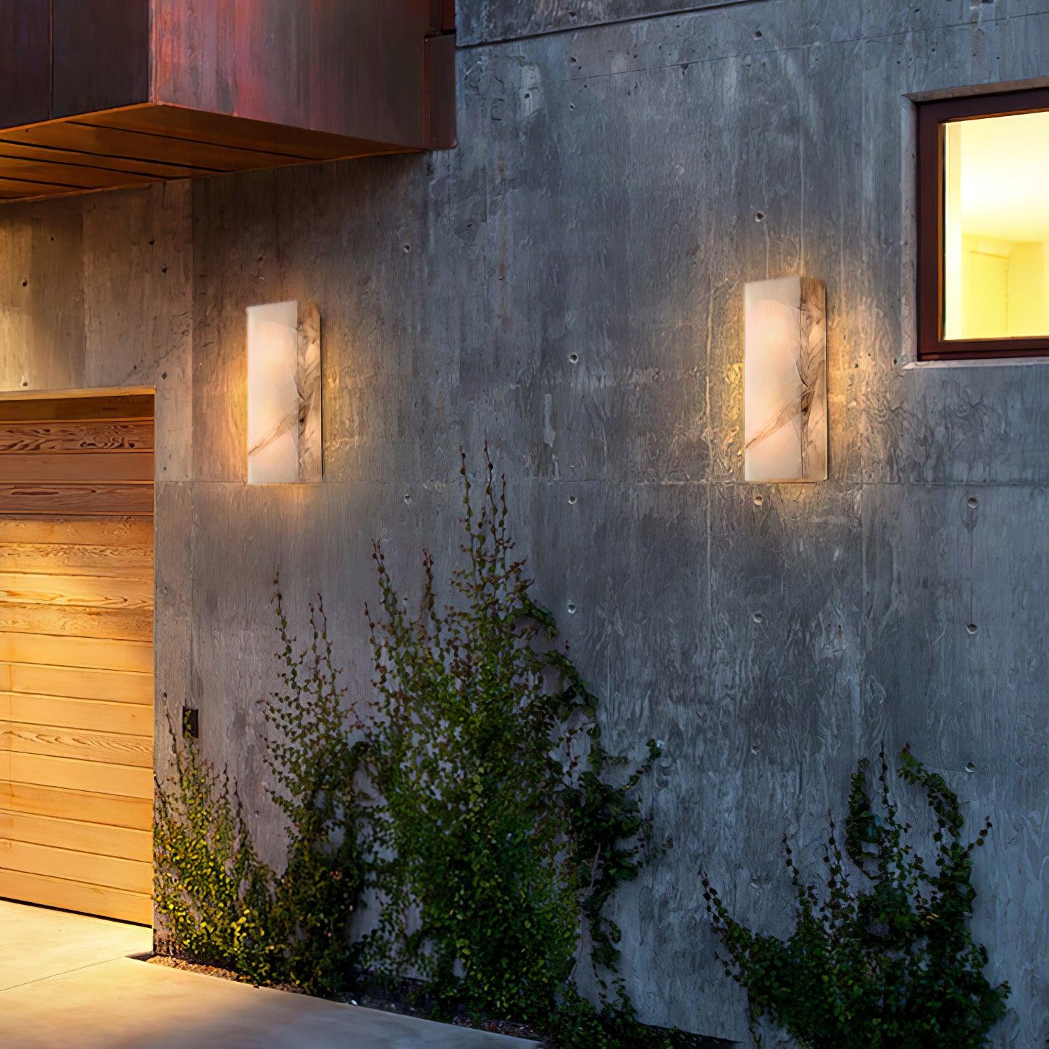 Orvian Minimalist Alabaster Outdoor Wall Light-Neutral Decor