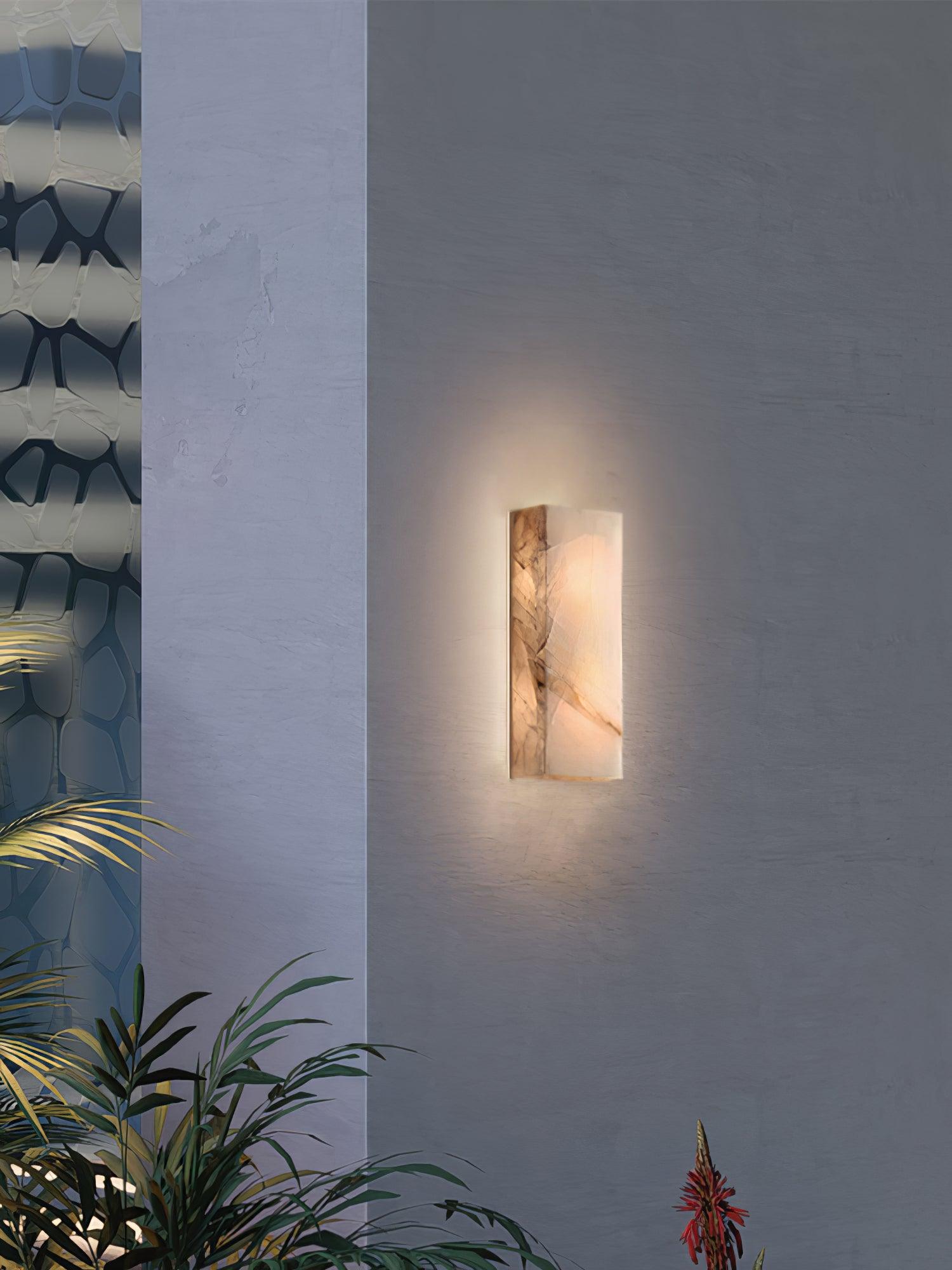 Orvian Minimalist Alabaster Outdoor Wall Light-Neutral Decor