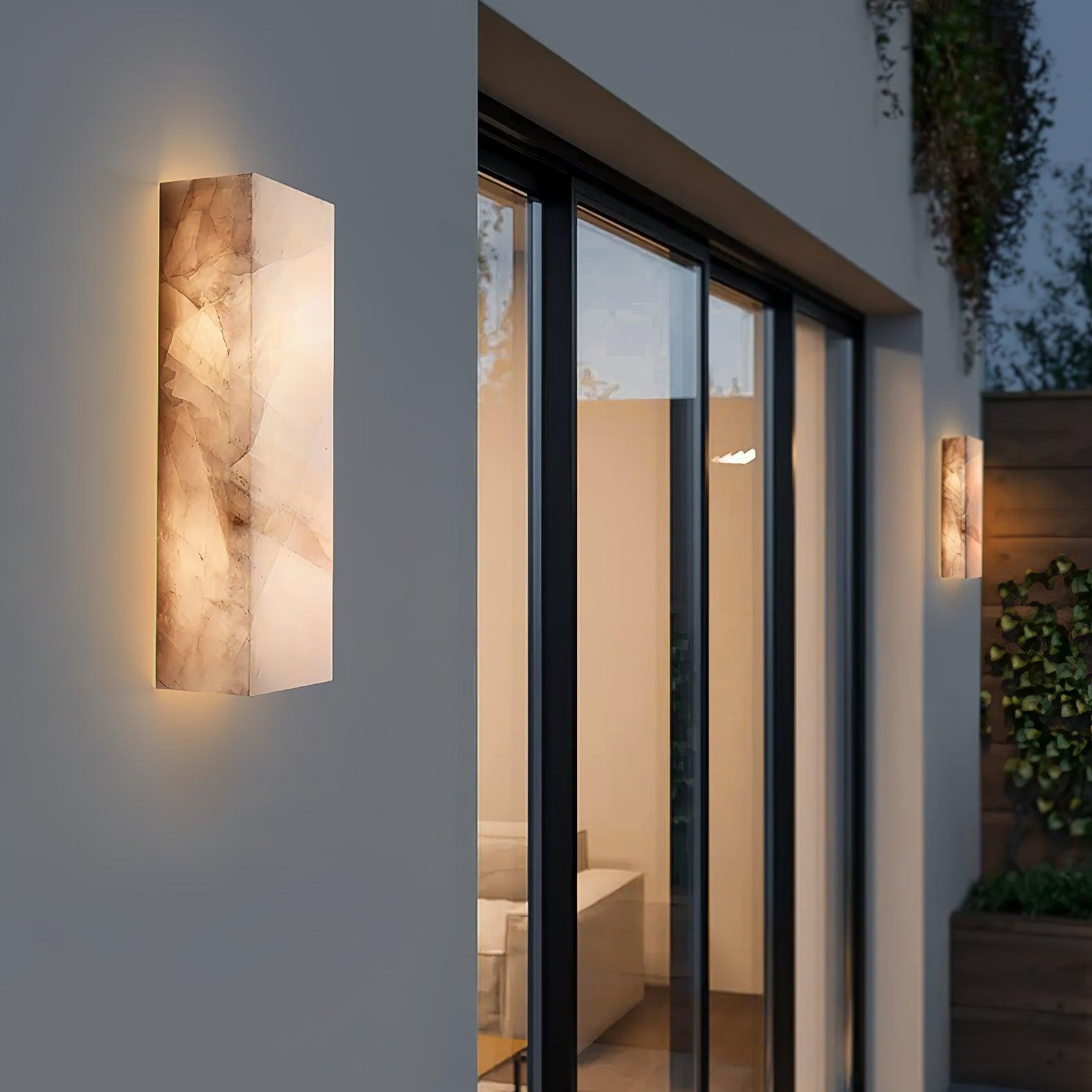 Orvian Minimalist Alabaster Outdoor Wall Light-Neutral Decor