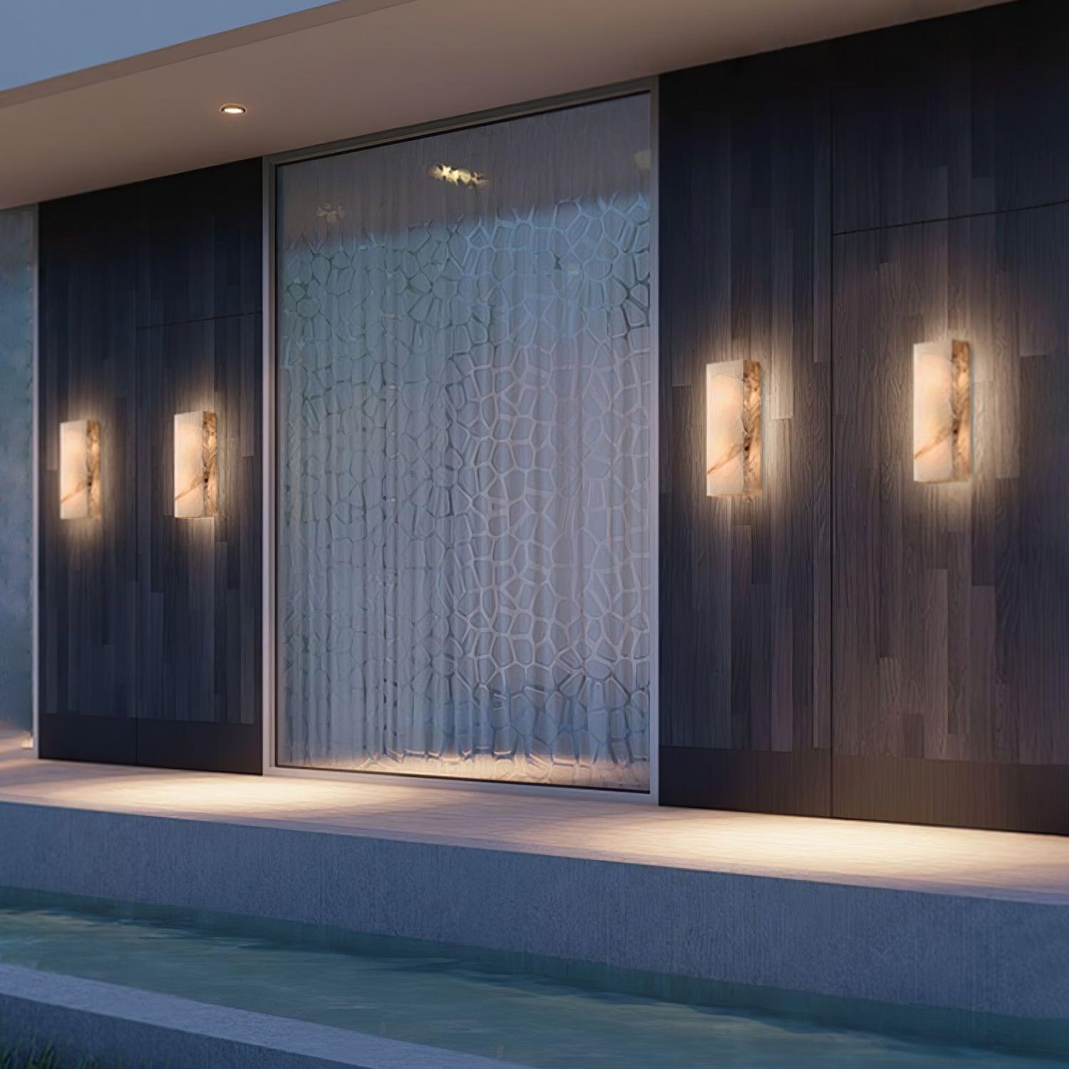 Orvian Minimalist Alabaster Outdoor Wall Light-Neutral Decor
