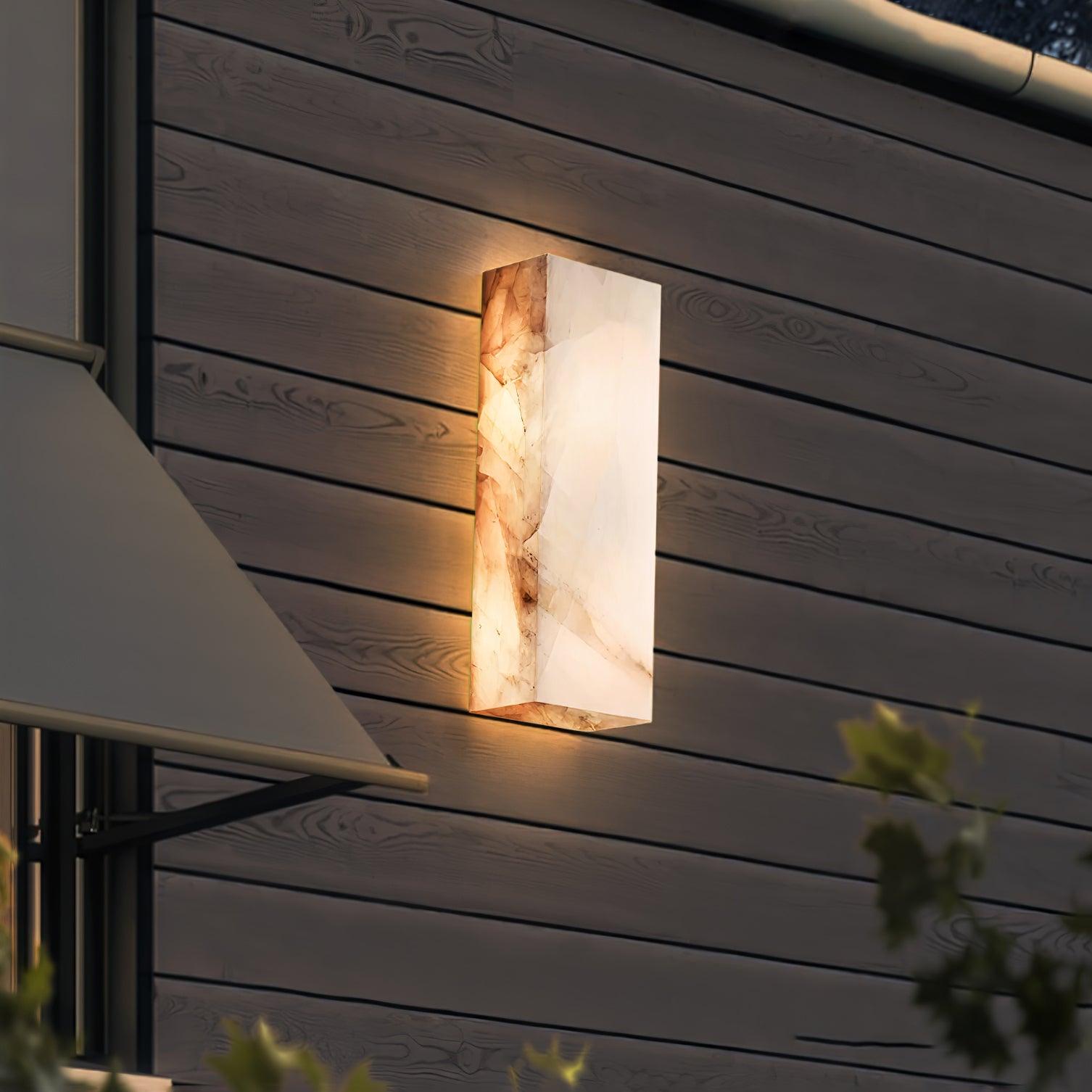 Orvian Minimalist Alabaster Outdoor Wall Light-Neutral Decor