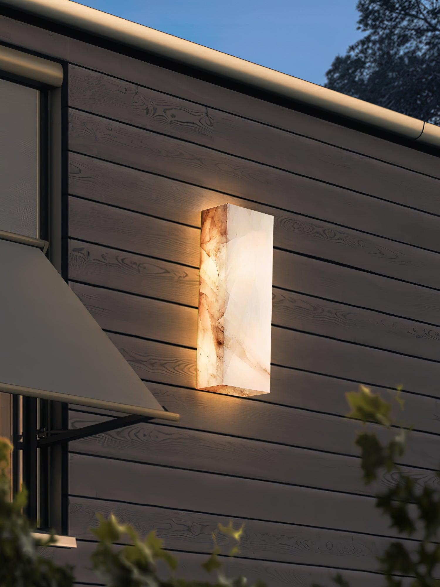 Orvian Minimalist Alabaster Outdoor Wall Light-Neutral Decor