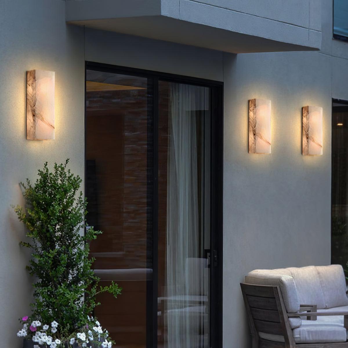 Orvian Minimalist Alabaster Outdoor Wall Light-Neutral Decor