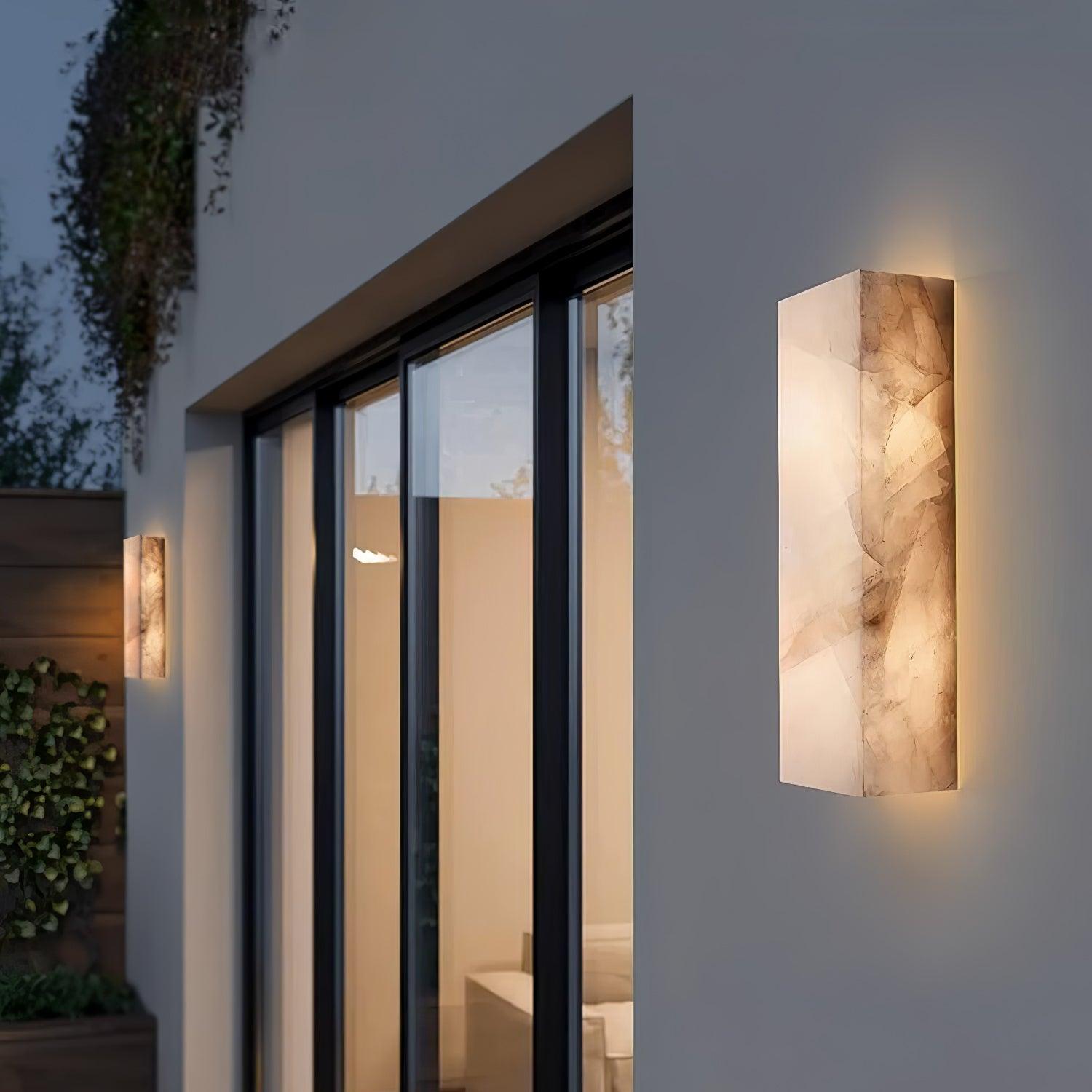 Orvian Minimalist Alabaster Outdoor Wall Light-Neutral Decor
