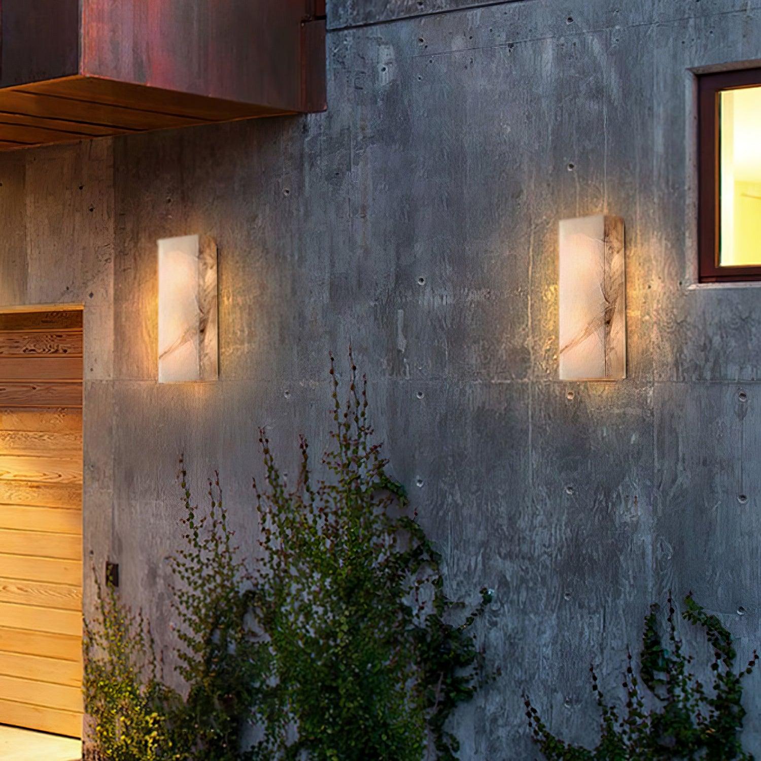 Orvian Minimalist Alabaster Outdoor Wall Light-Neutral Decor
