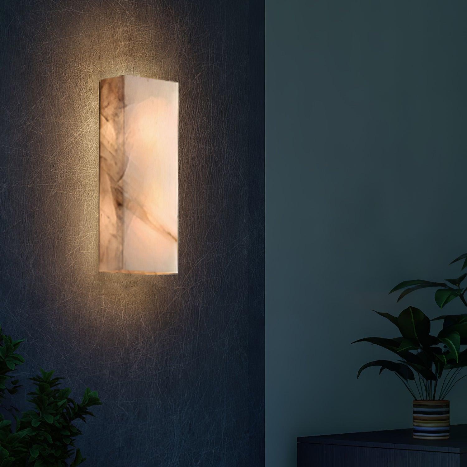 Orvian Minimalist Alabaster Outdoor Wall Light-Neutral Decor