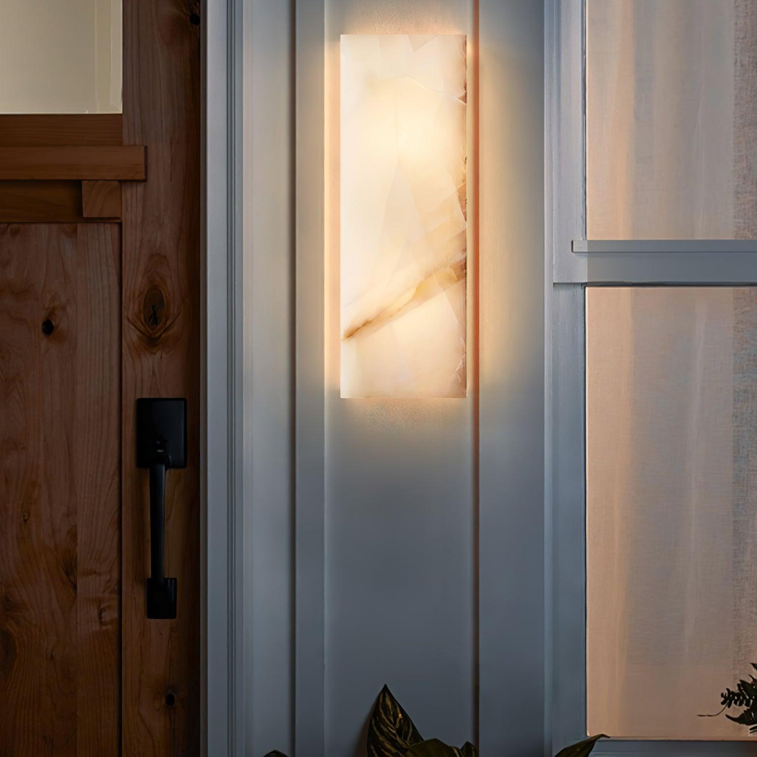 Orvian Minimalist Alabaster Outdoor Wall Light-Neutral Decor