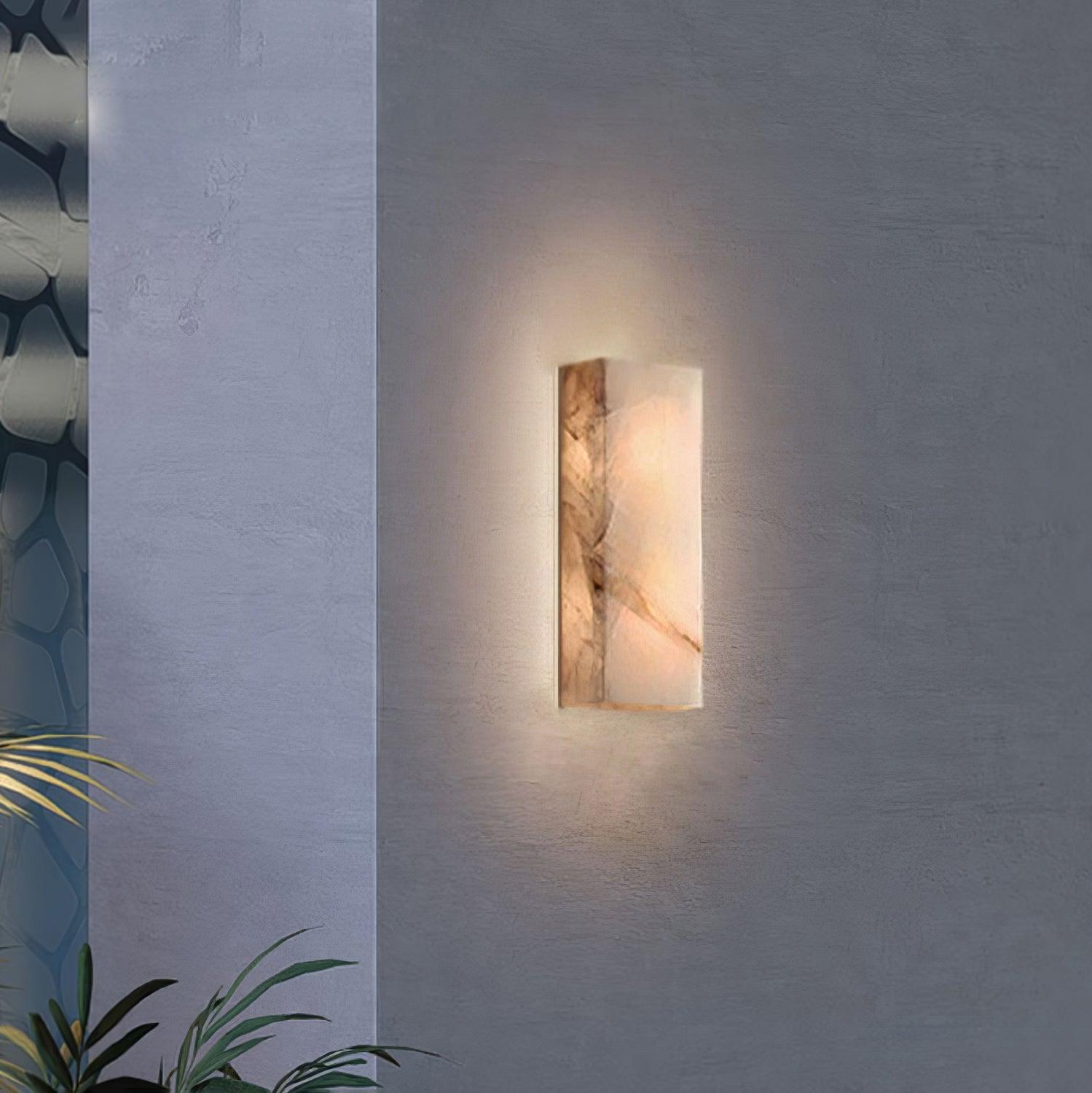 Orvian Minimalist Alabaster Outdoor Wall Light-Neutral Decor
