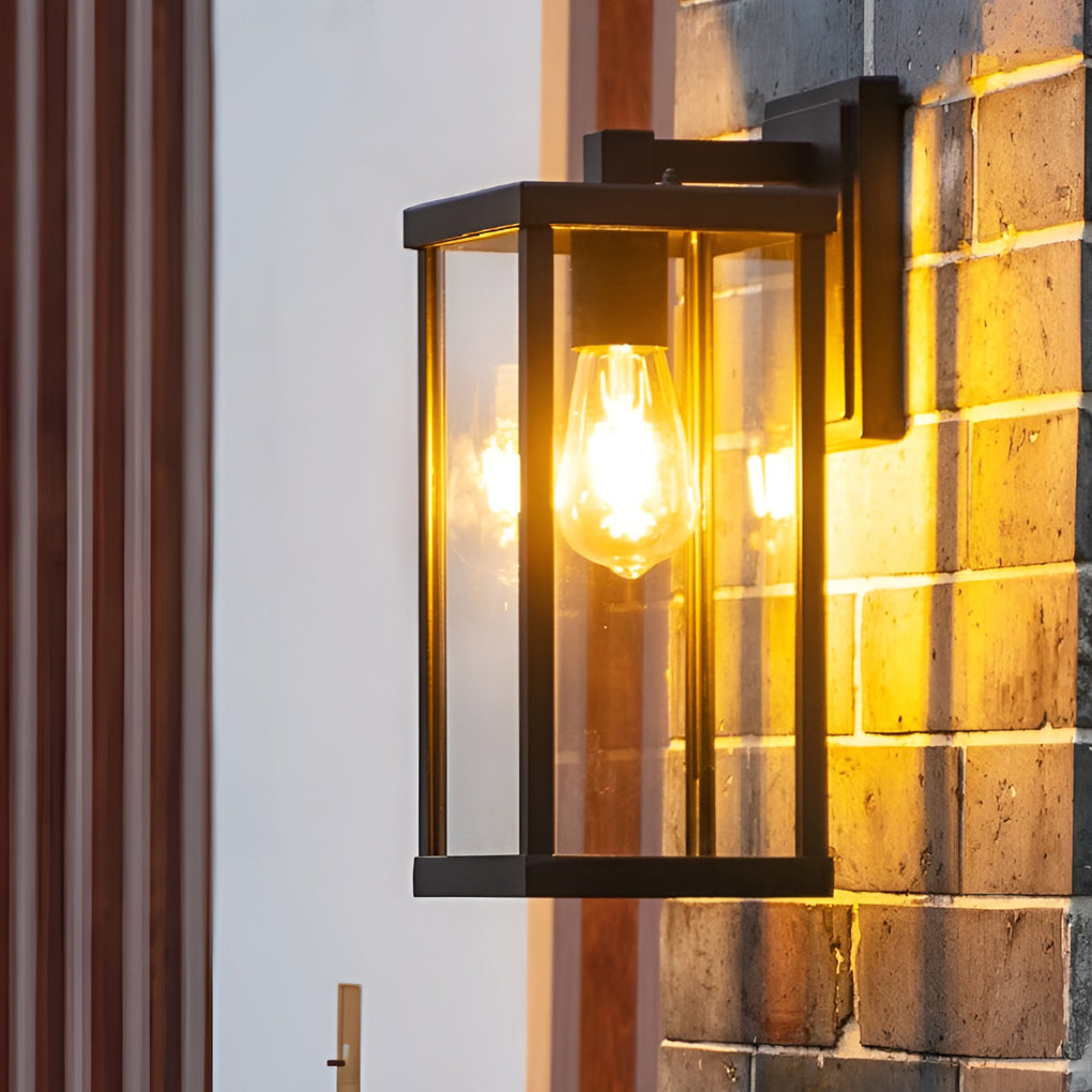 Amer Rectangular Modern Glass Outdoor Wall Lamp
