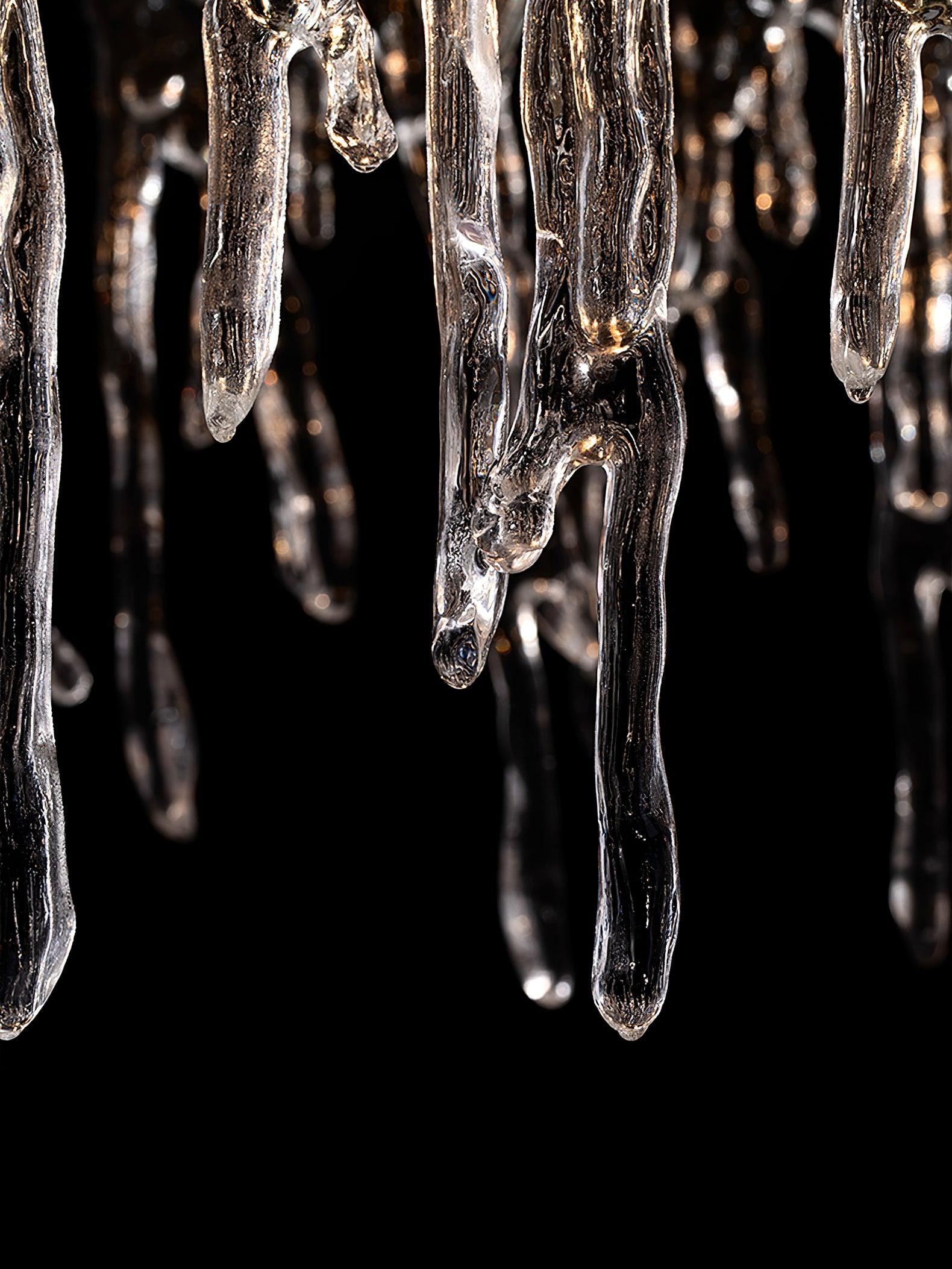 Cathaa Postmodern Luxury Rectangular Icicle Glass Crystal Chandelier-Neutral Decor