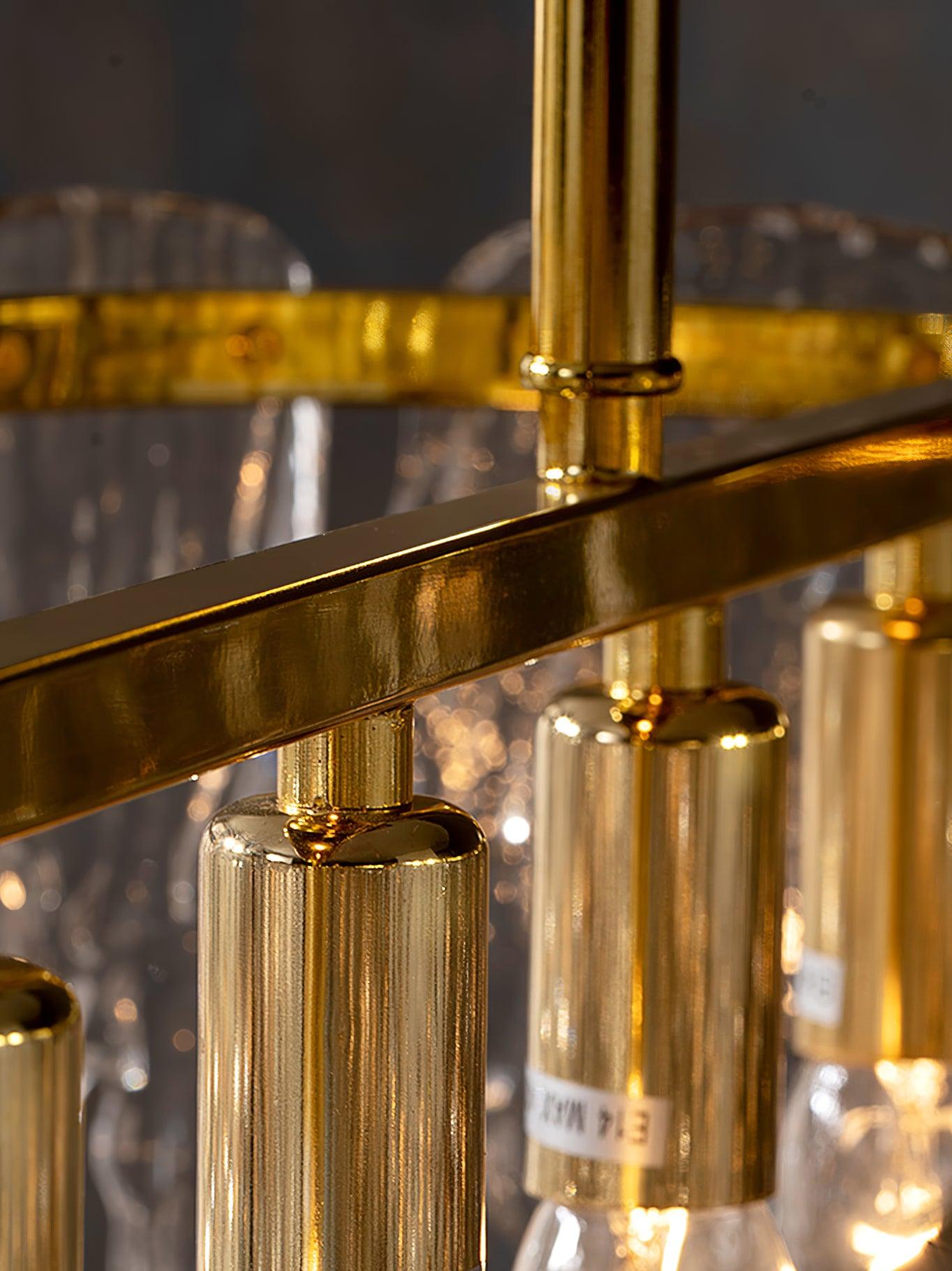 Cathaa Postmodern Luxury Rectangular Icicle Glass Crystal Chandelier-Neutral Decor