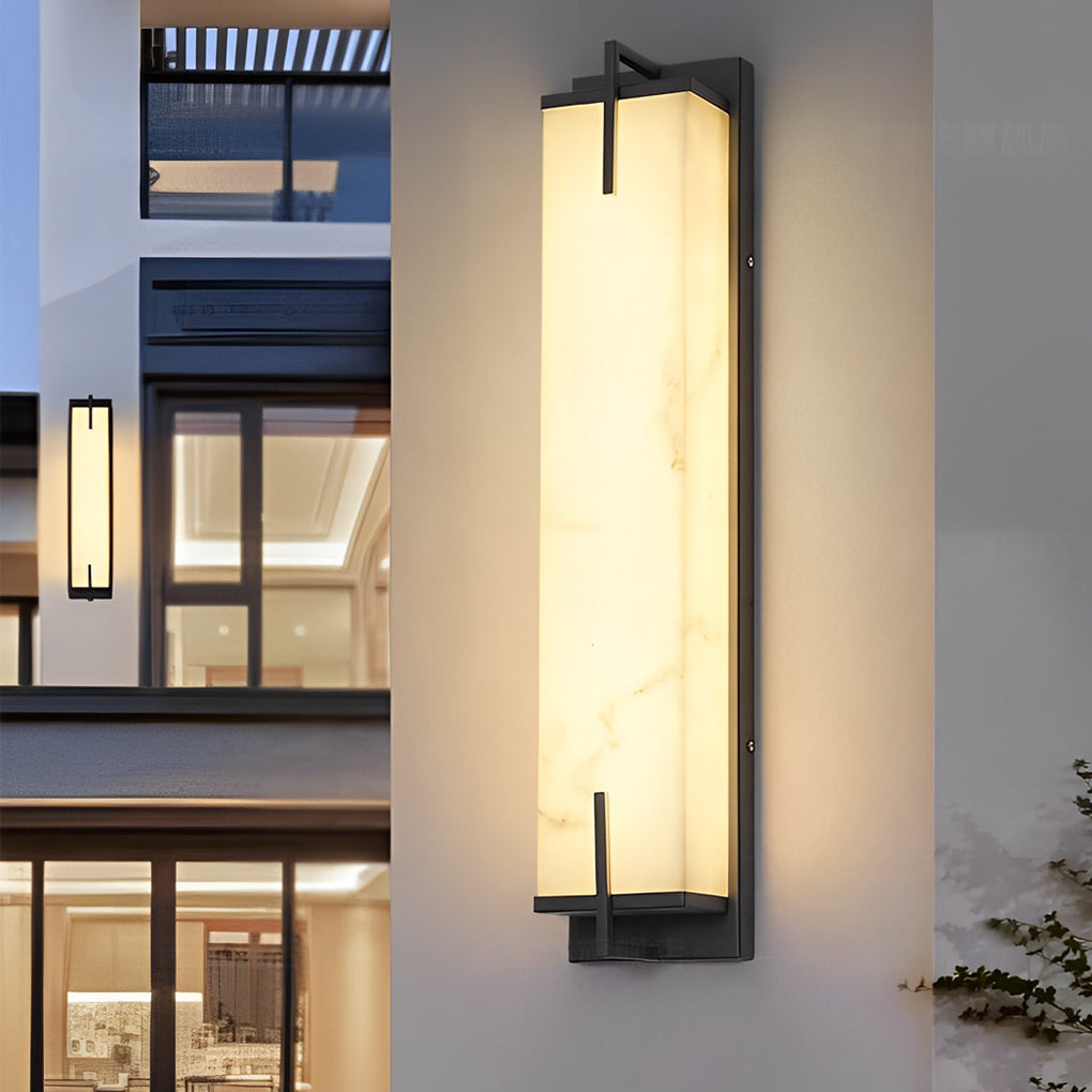 Pleasure Rectangular LED Modern Resin Outdoor Sconce Light