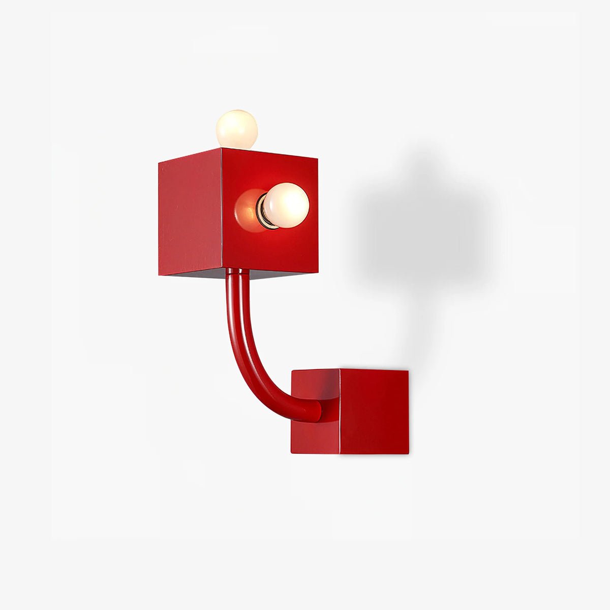 Brenna Individual Creativity Red Cube Wall Lamp-Neutral Decor