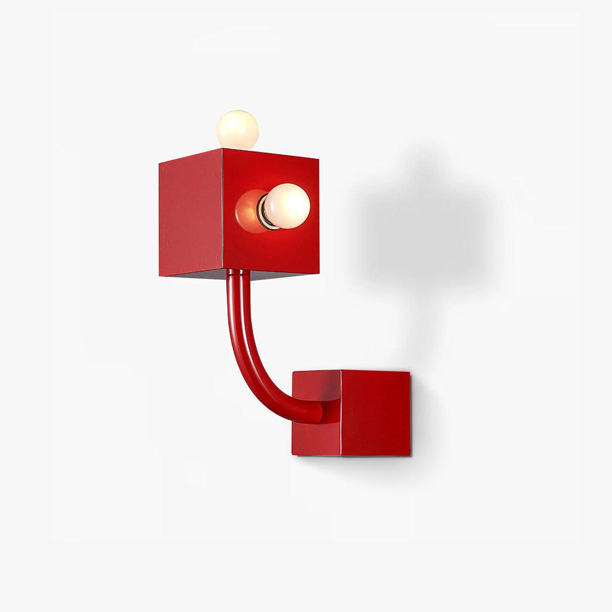 Brenna Individual Creativity Red Cube Wall Lamp-Neutral Decor