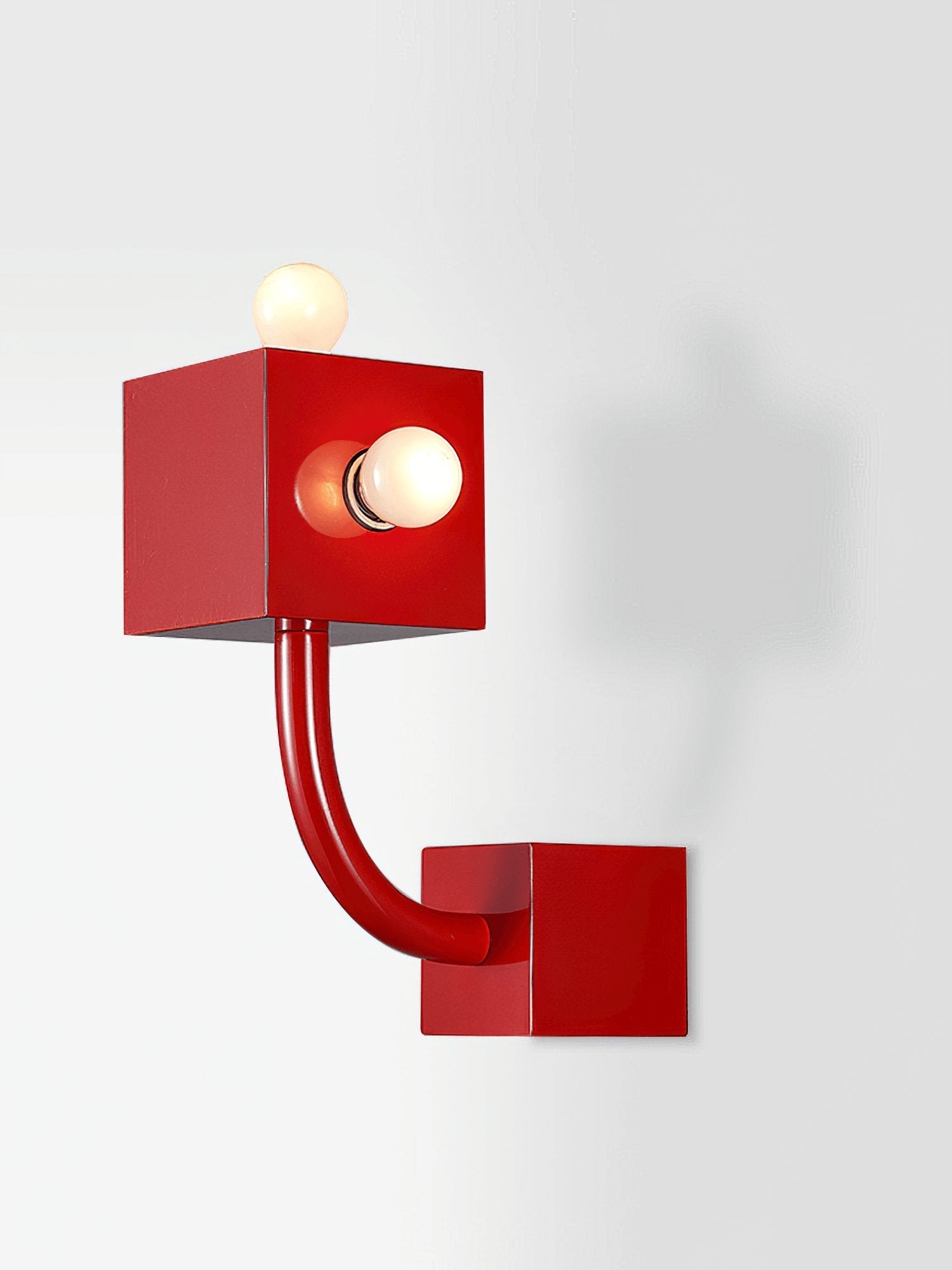Brenna Individual Creativity Red Cube Wall Lamp-Neutral Decor
