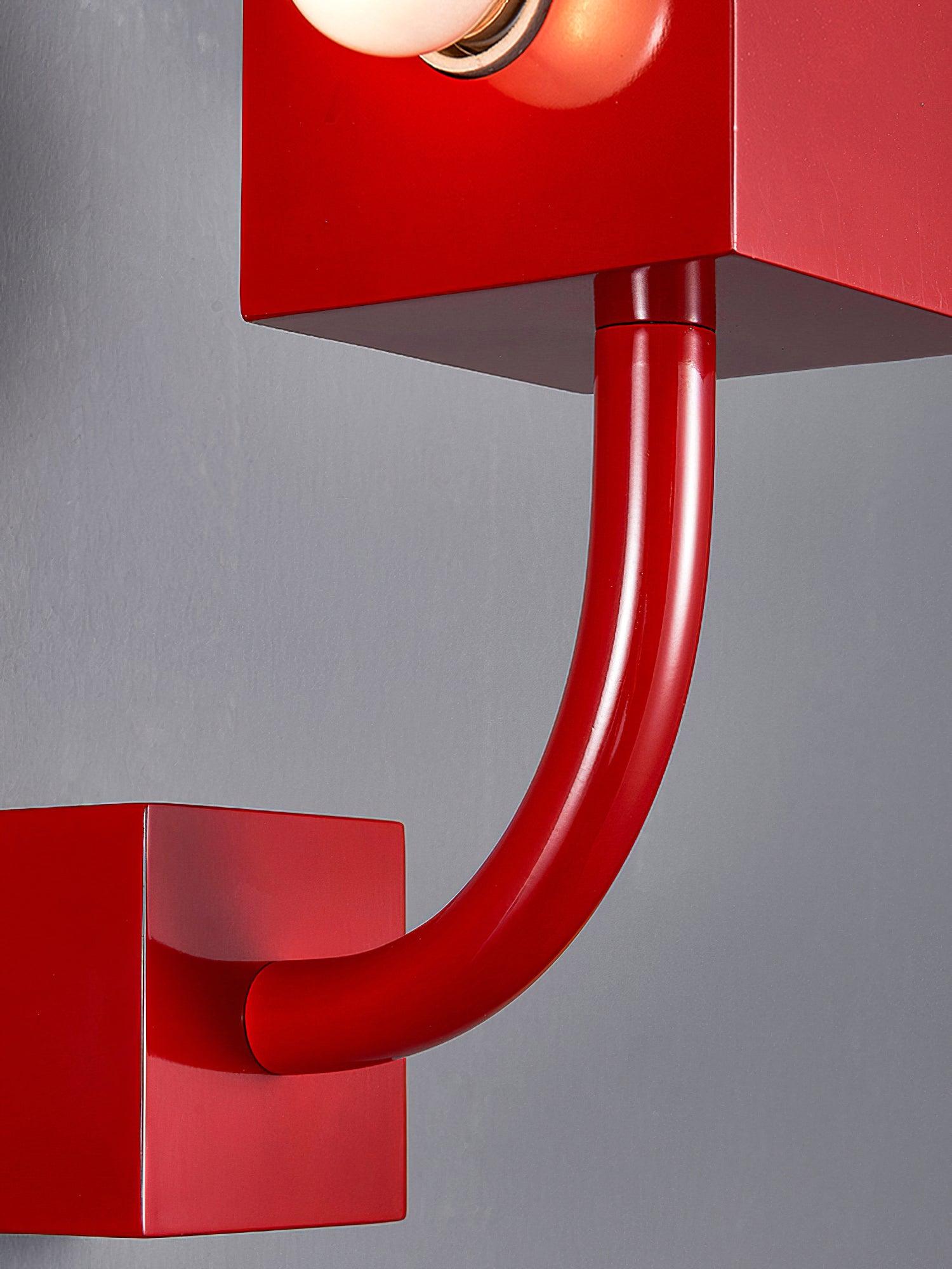 Brenna Individual Creativity Red Cube Wall Lamp-Neutral Decor