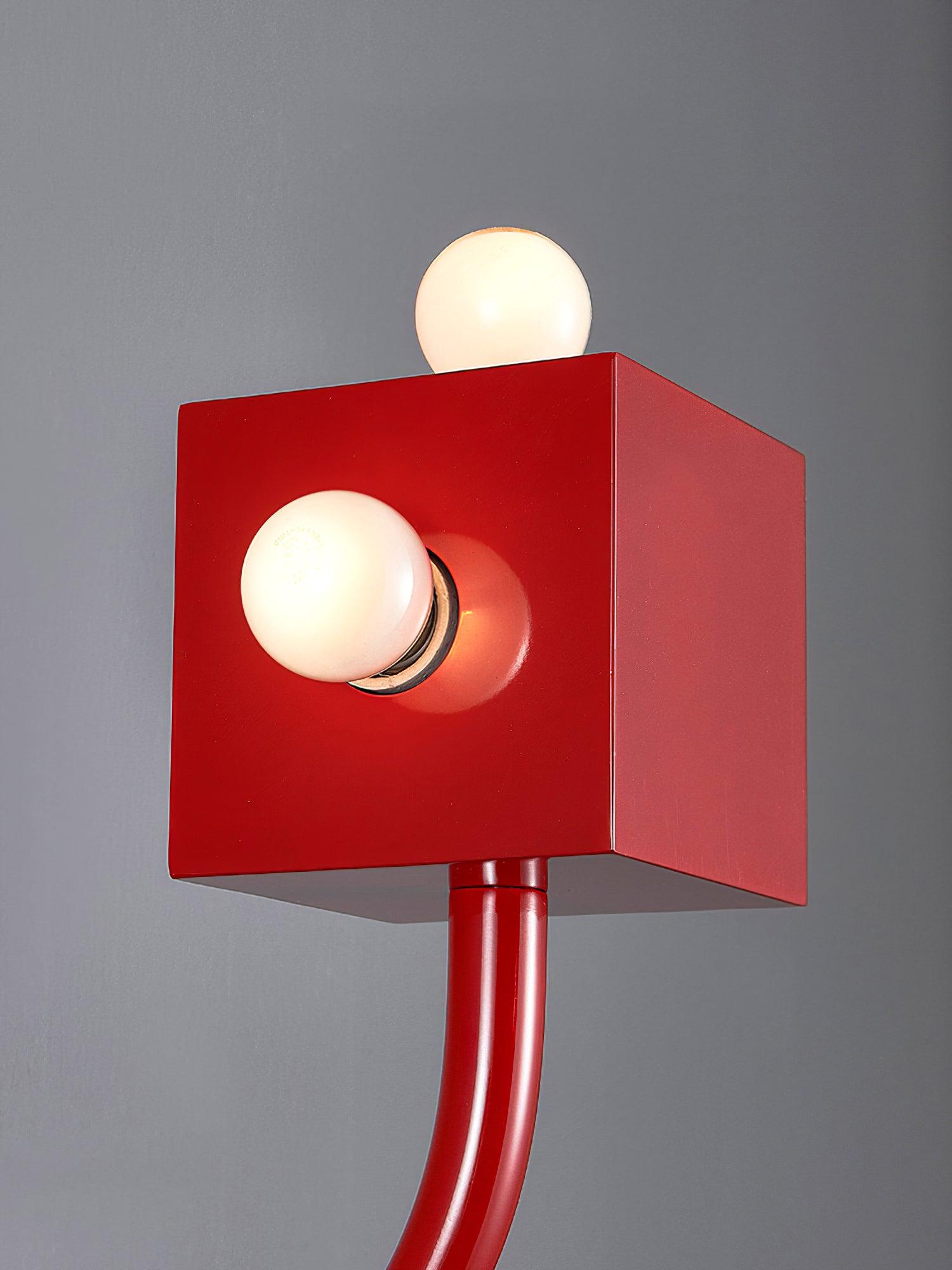 Brenna Individual Creativity Red Cube Wall Lamp-Neutral Decor