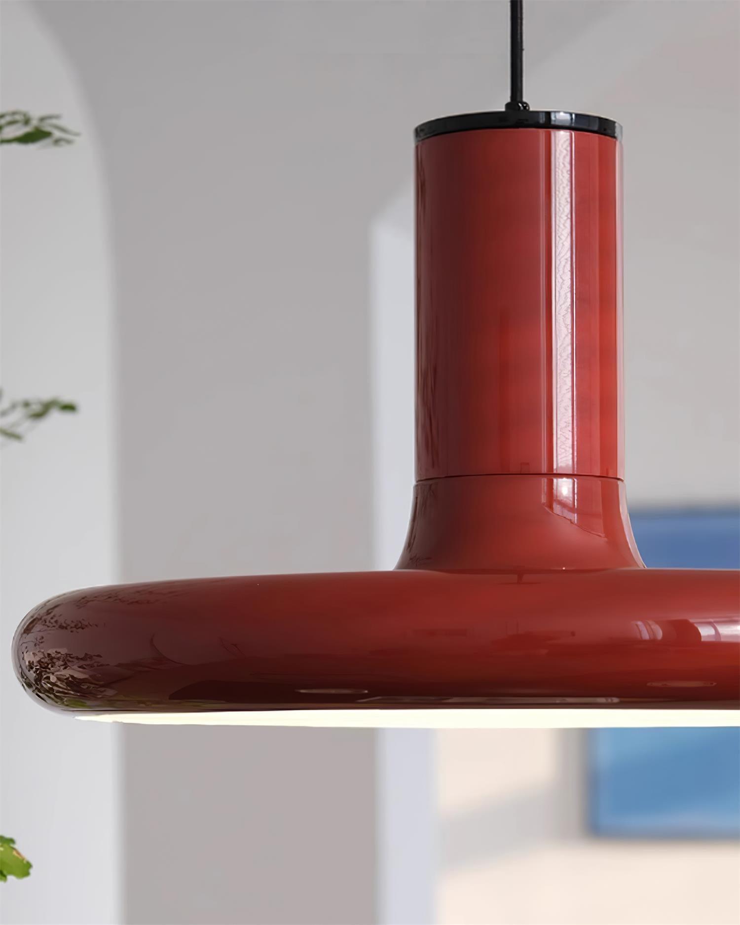 Pendant Lamp Frisbee Red Industrial Contemporary