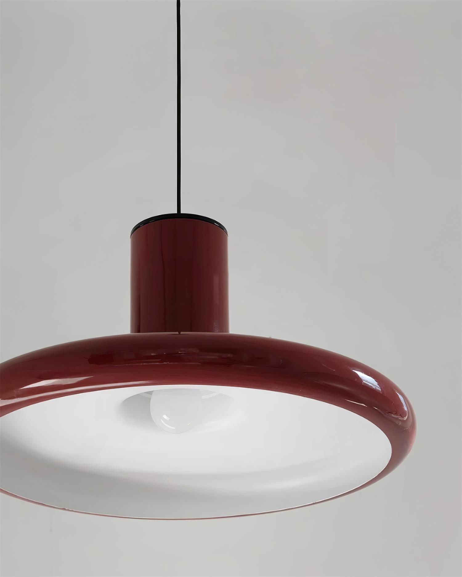 Pendant Lamp Frisbee Red Industrial Contemporary