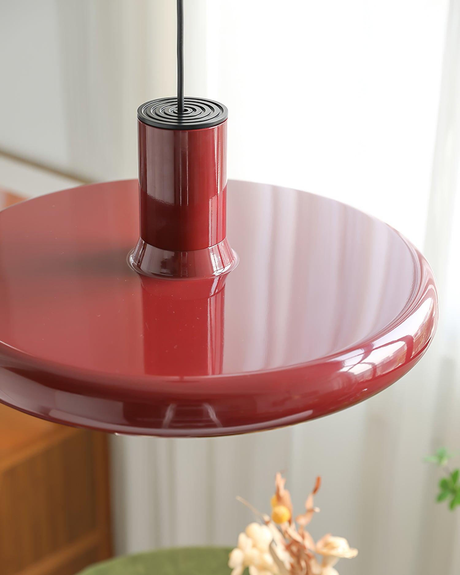 Pendant Lamp Frisbee Red Industrial Contemporary