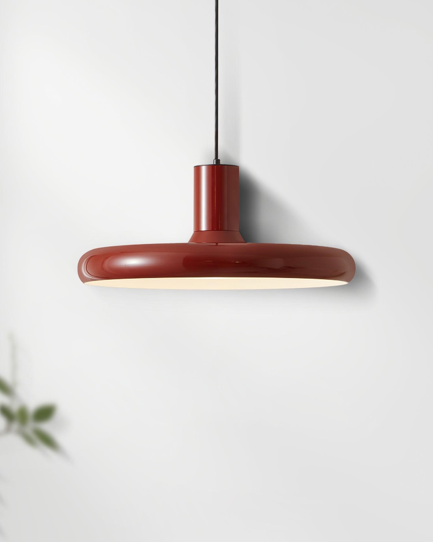 Pendant Lamp Frisbee Red Industrial Contemporary