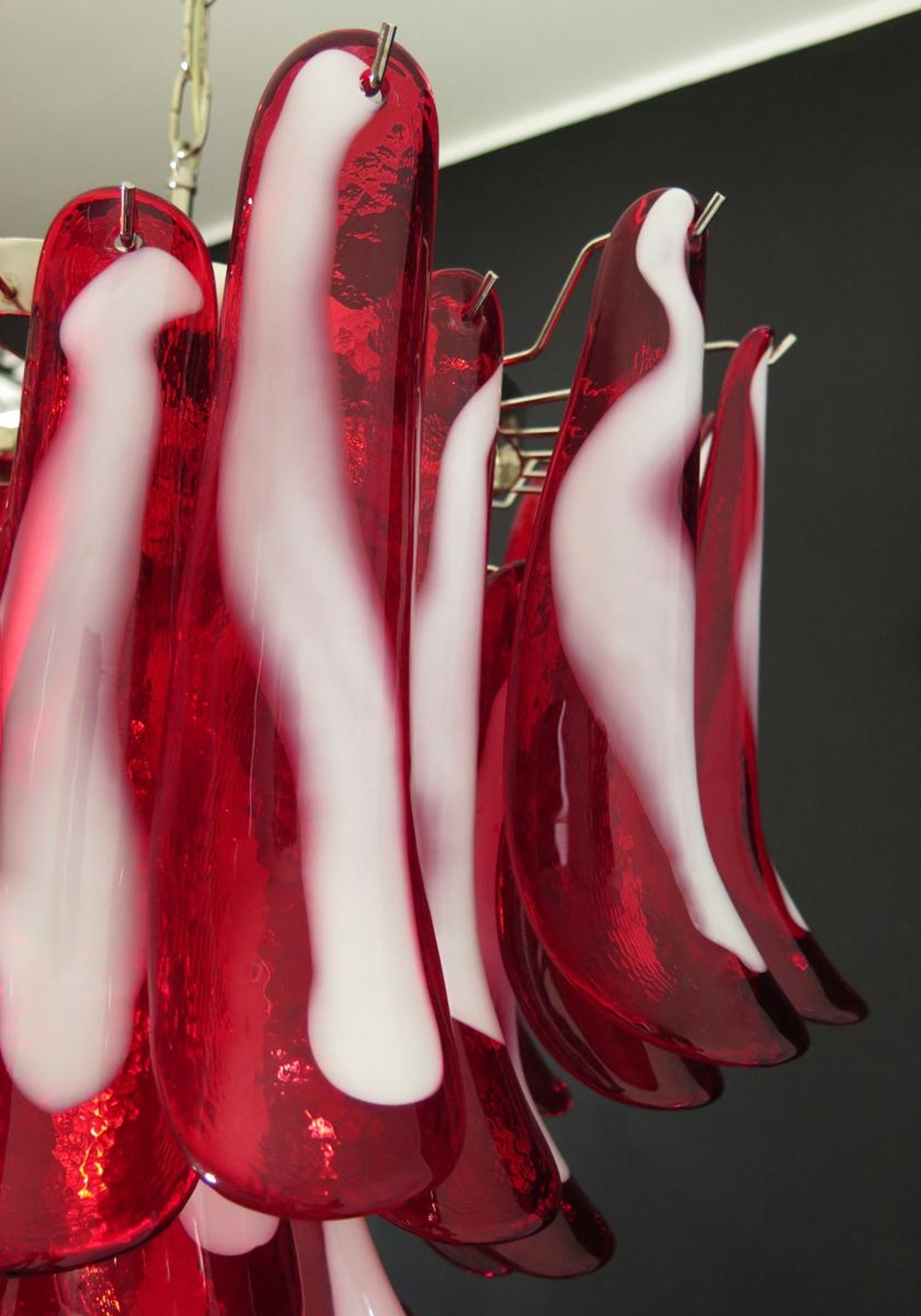 Aurora Chandelier Red Murano Petals-Neutral Decor