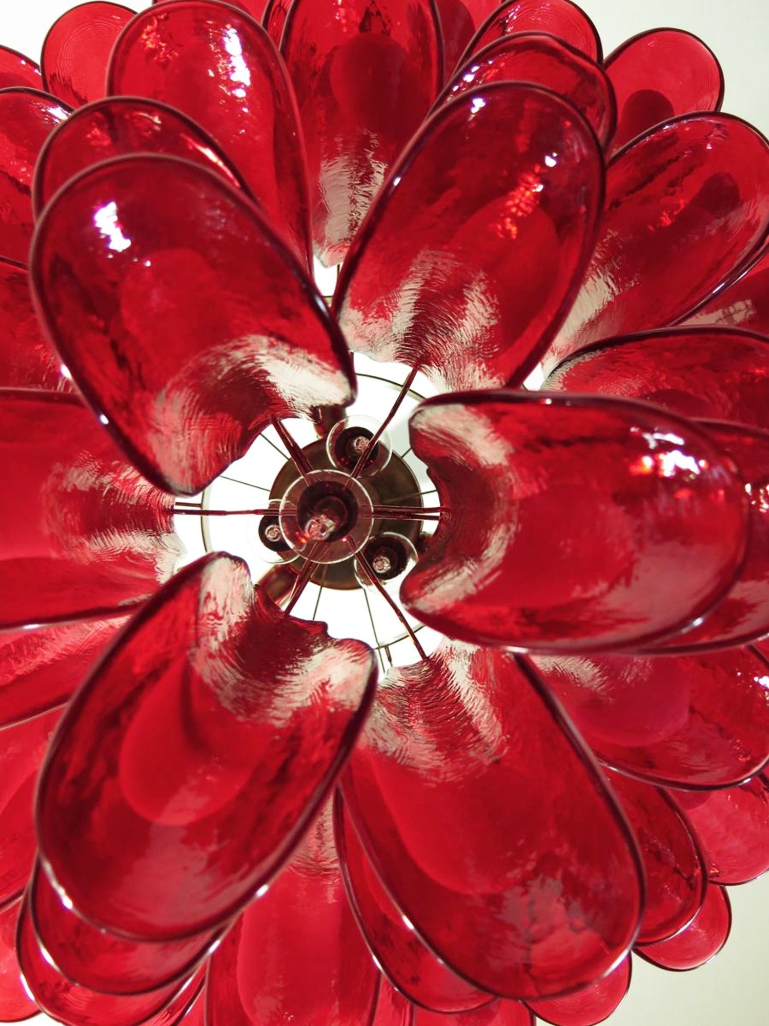 Aurora Chandelier Red Murano Petals-Neutral Decor