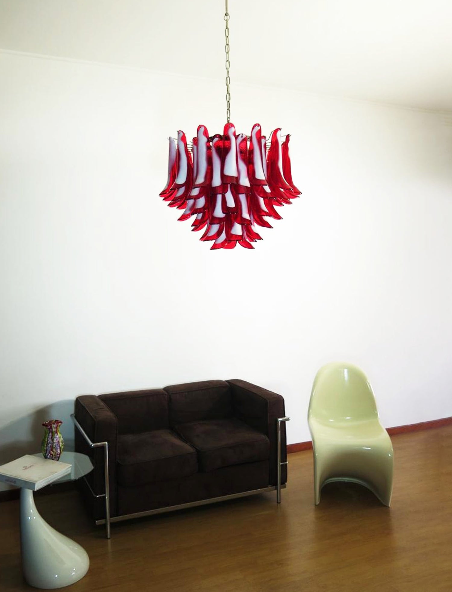 Aurora Chandelier Red Murano Petals-Neutral Decor