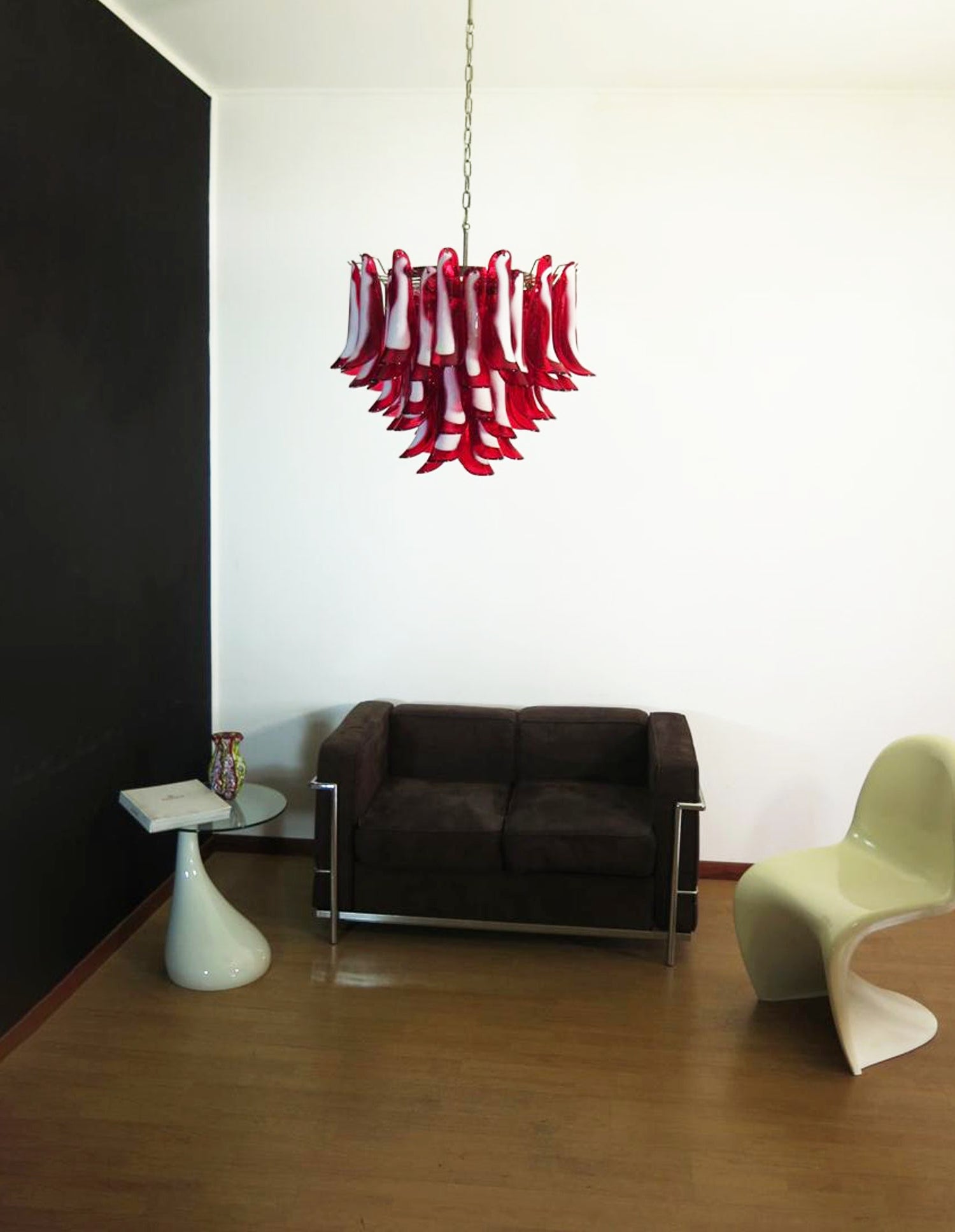 Aurora Chandelier Red Murano Petals-Neutral Decor