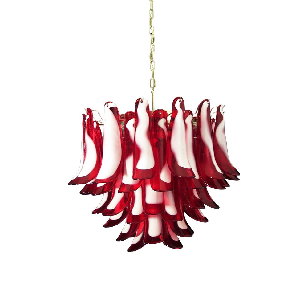 Aurora Chandelier Red Murano Petals-Neutral Decor