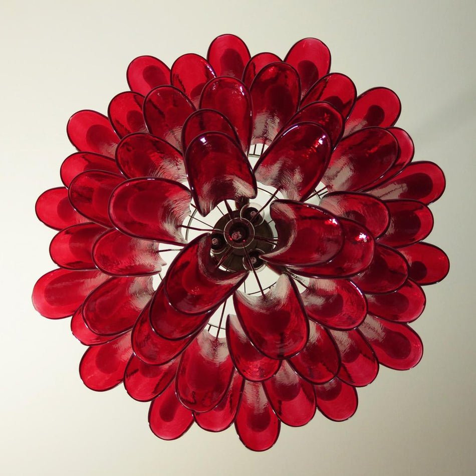Aurora Chandelier Red Murano Petals-Neutral Decor