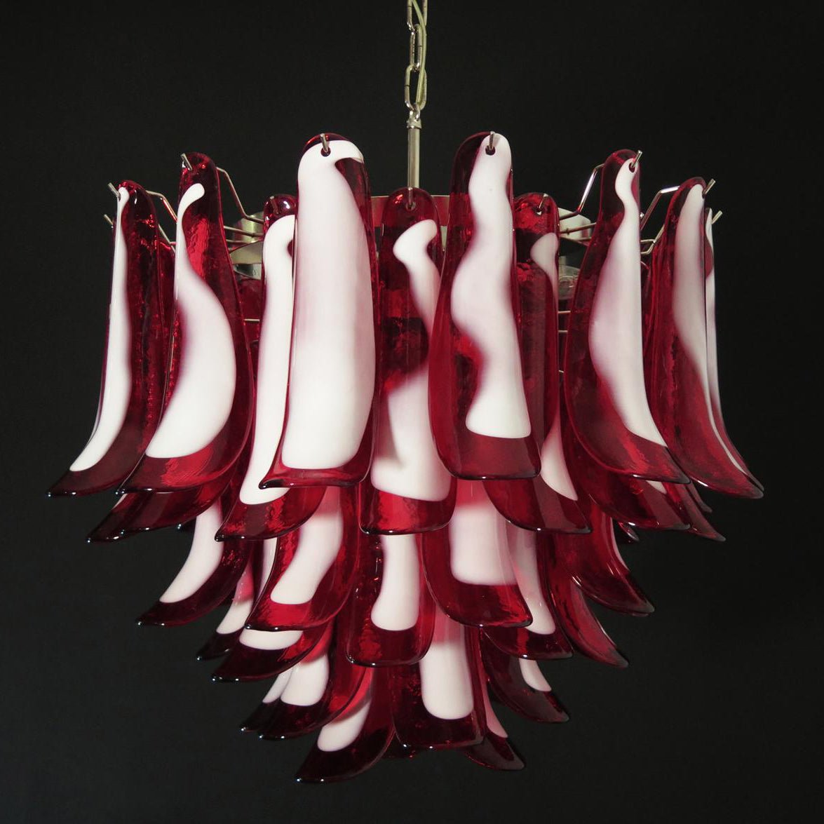 Aurora Chandelier Red Murano Petals-Neutral Decor