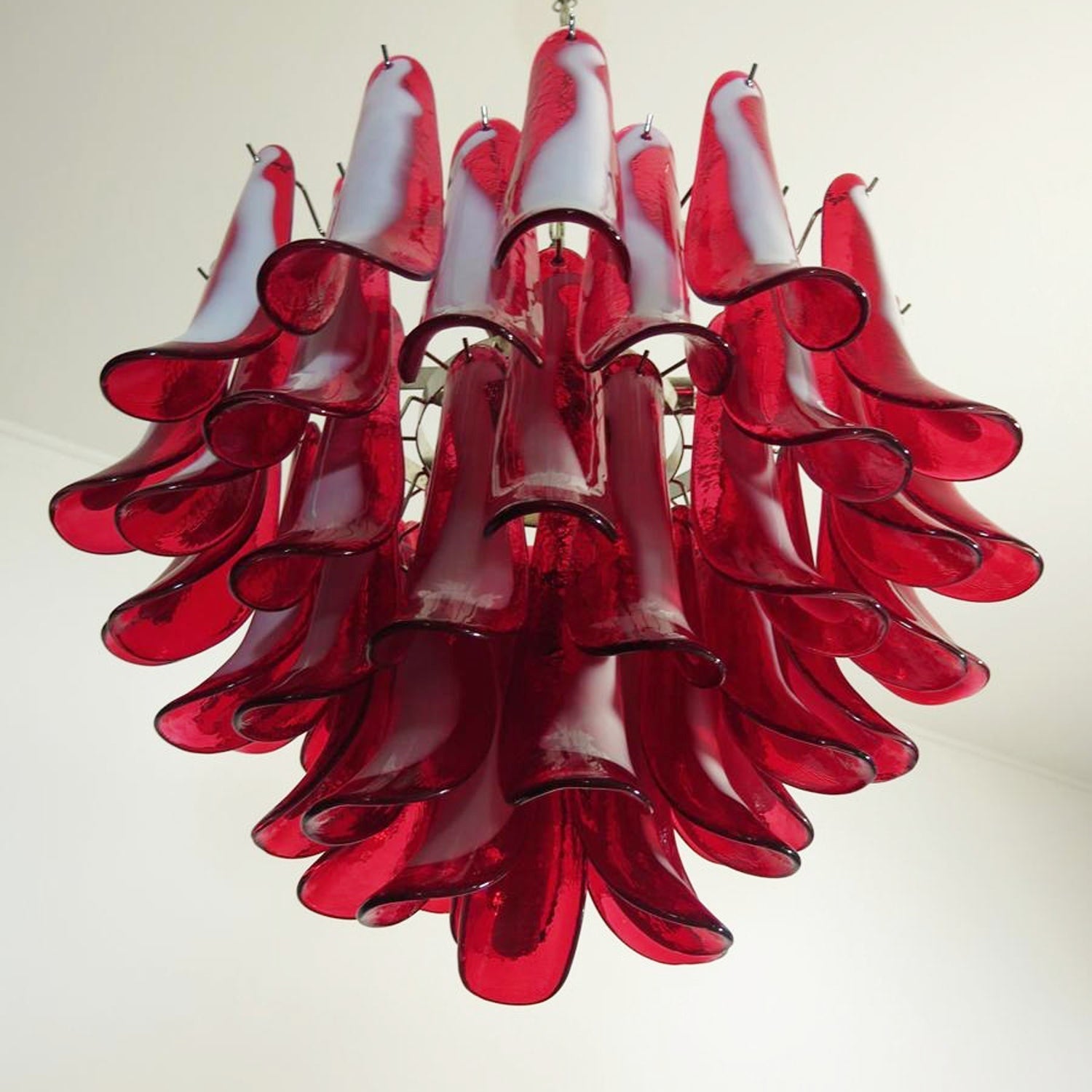 Aurora Chandelier Red Murano Petals-Neutral Decor