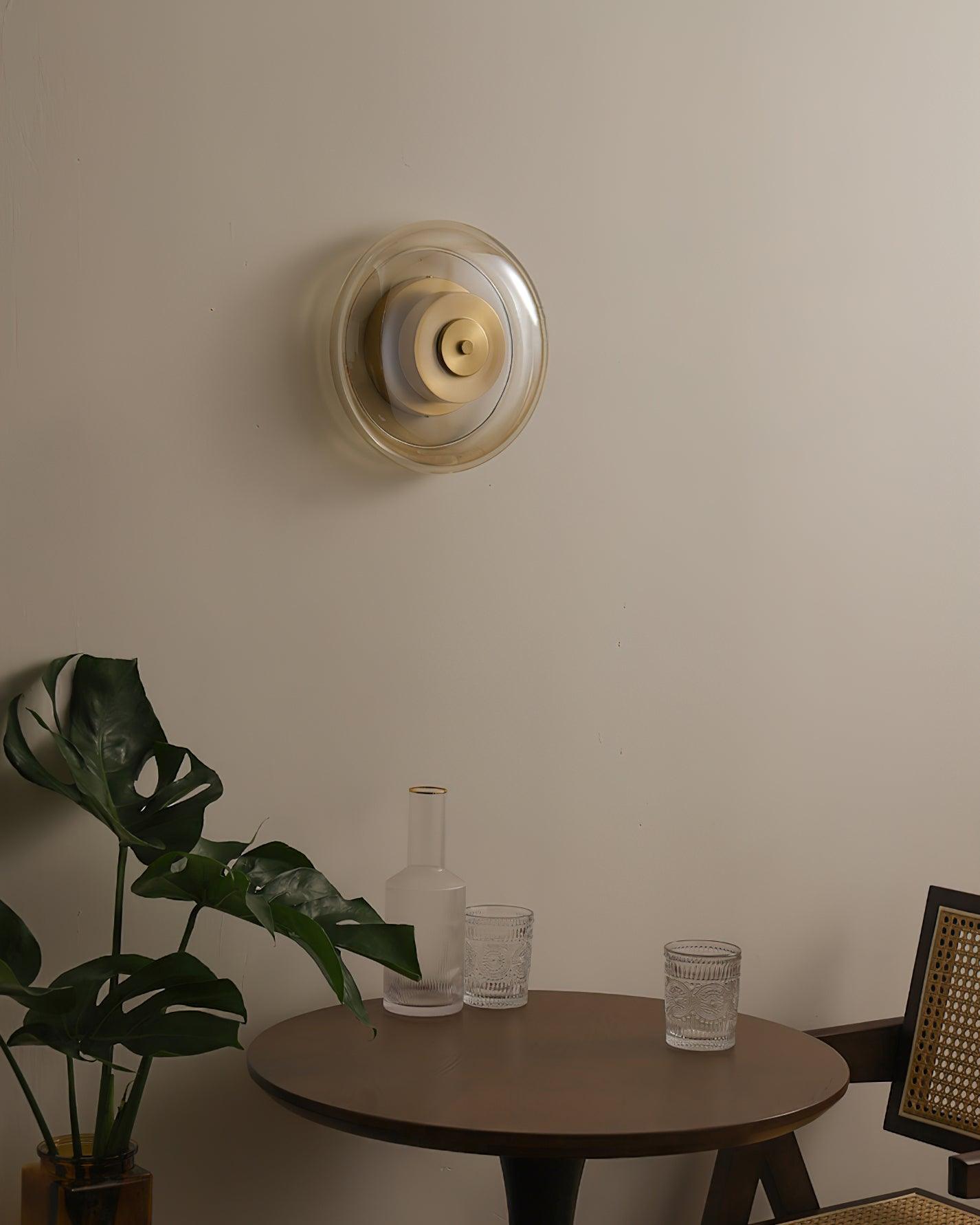 Elysso Brass Circular Wall Lamp