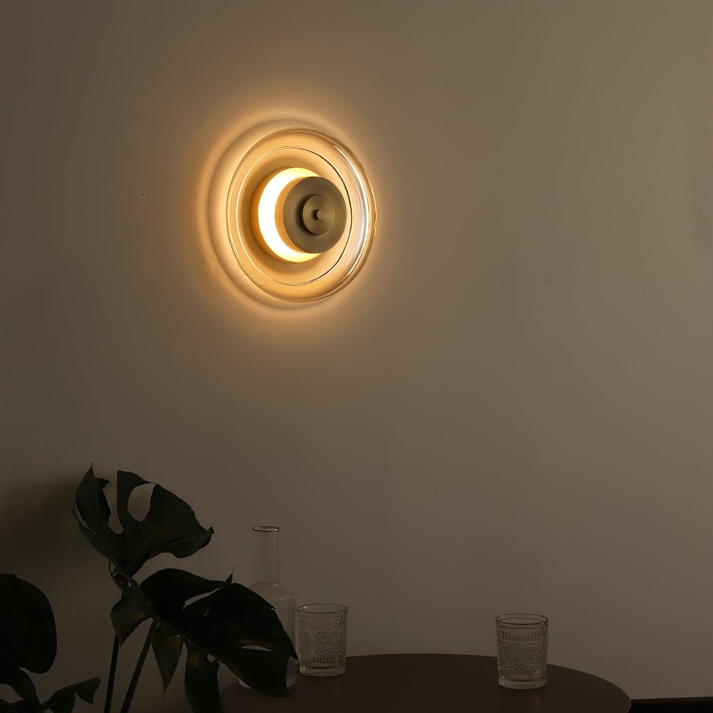 Elysso Brass Circular Wall Lamp