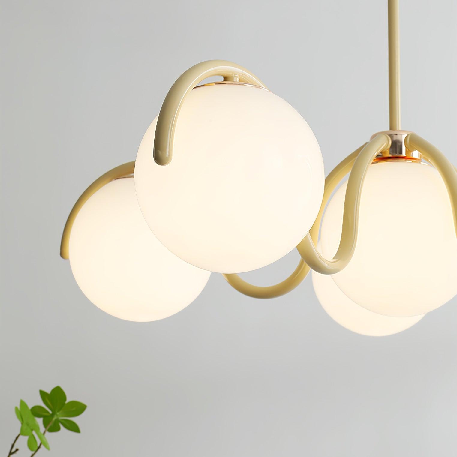Pheva Curve Linear Chandelier Red&Silver - Neutralighting