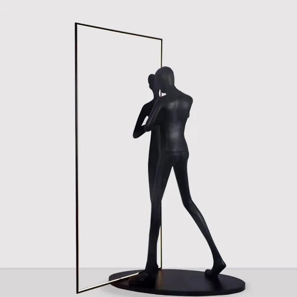Onoryra Sculptural Black Mirror Floor Lamp-Neutral Decor