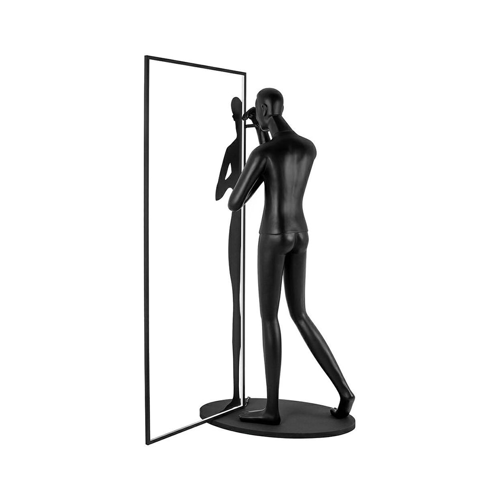Onoryra Sculptural Black Mirror Floor Lamp-Neutral Decor
