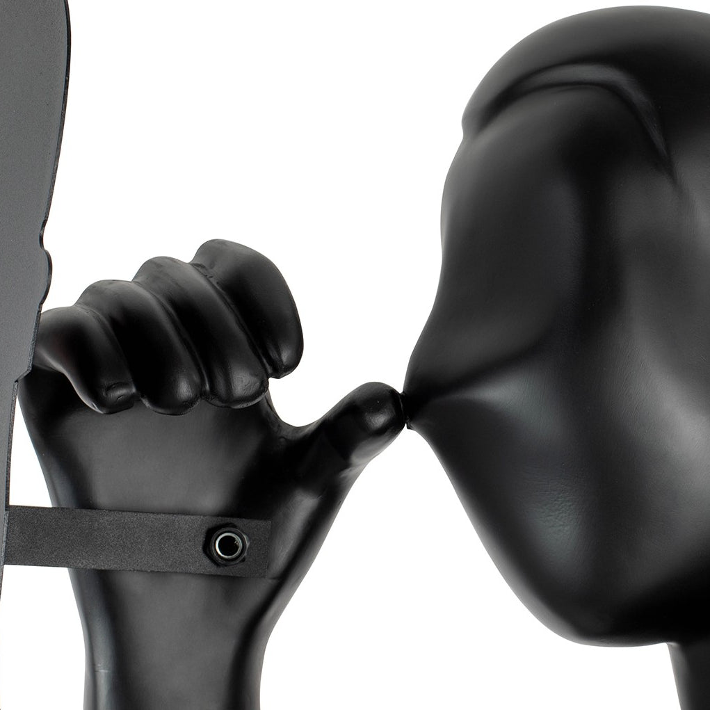 Onoryra Sculptural Black Mirror Floor Lamp-Neutral Decor