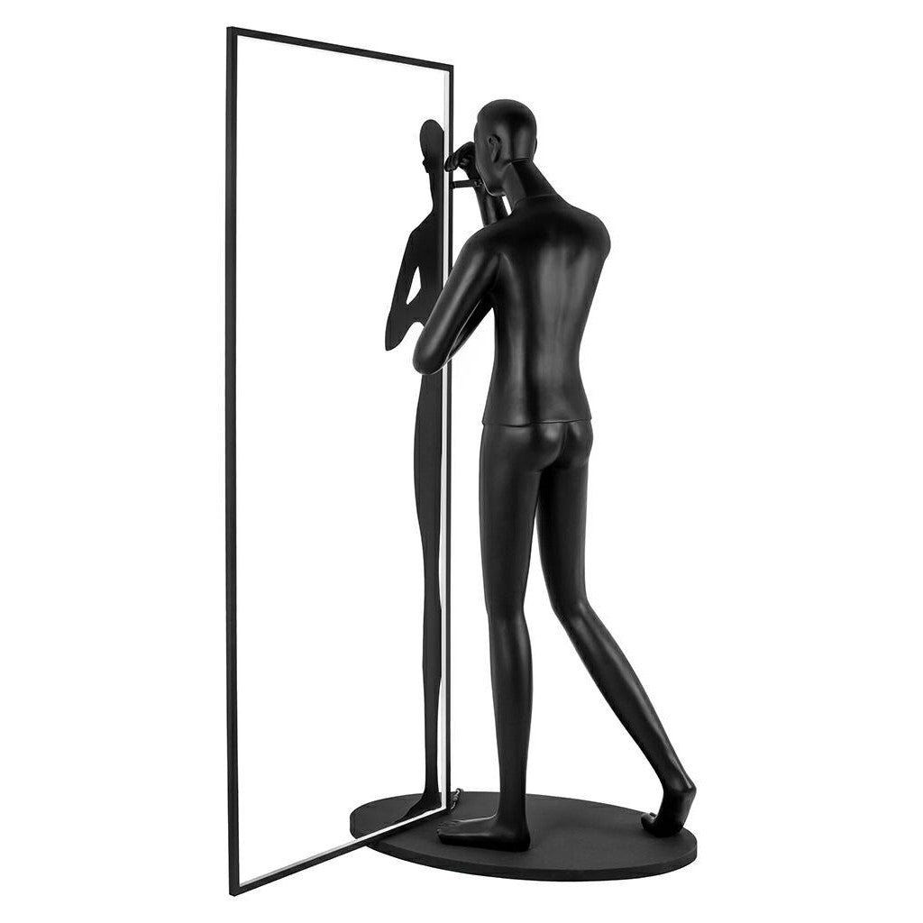 Onoryra Sculptural Black Mirror Floor Lamp-Neutral Decor