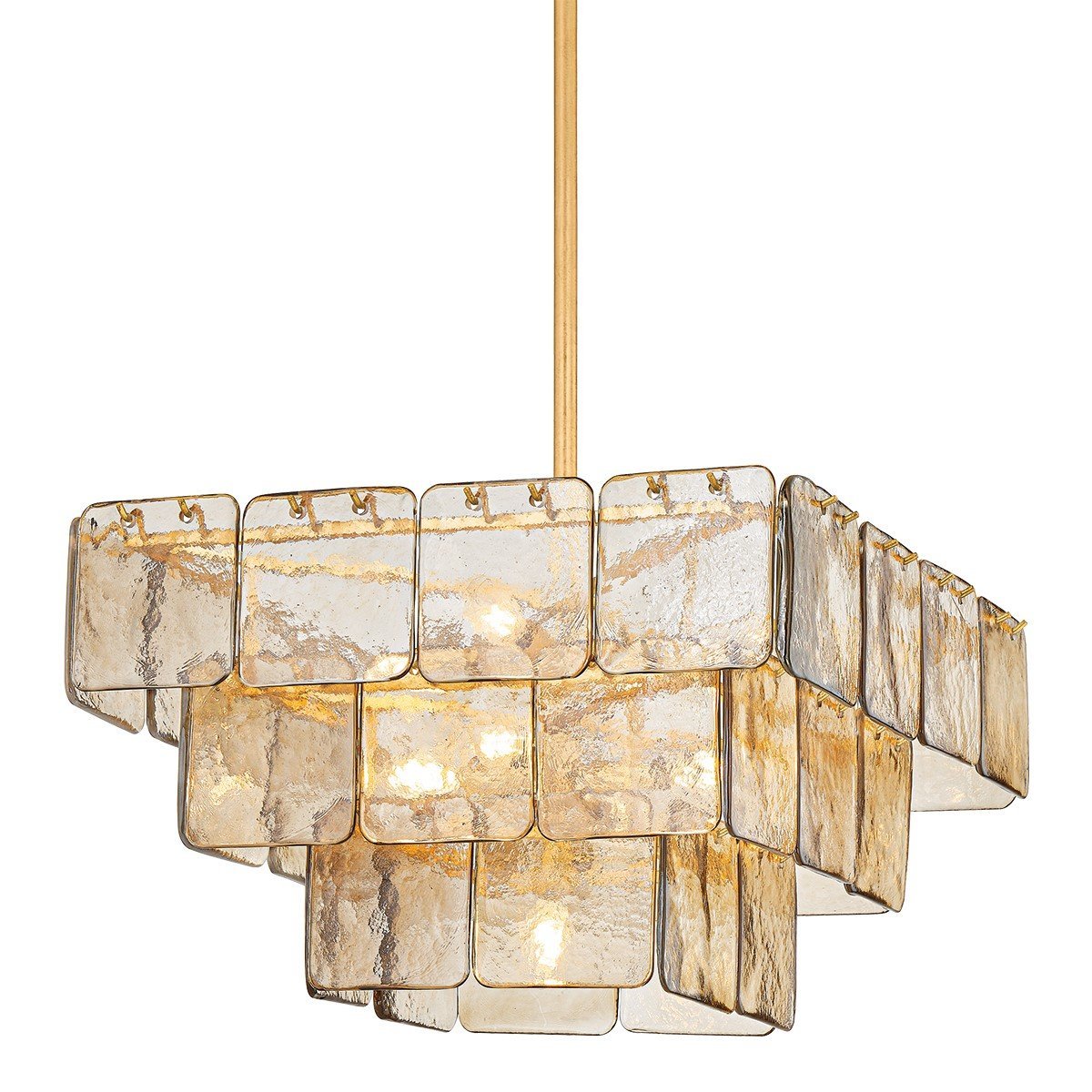 Aurora Chandelier Champagne Piastre Glass Modern-Neutral Decor