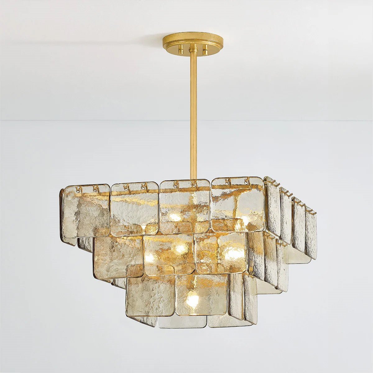 Aurora Chandelier Champagne Piastre Glass Modern-Neutral Decor