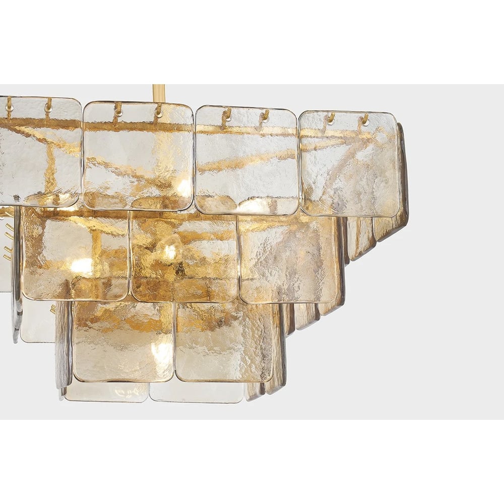 Aurora Chandelier Champagne Piastre Glass Modern-Neutral Decor