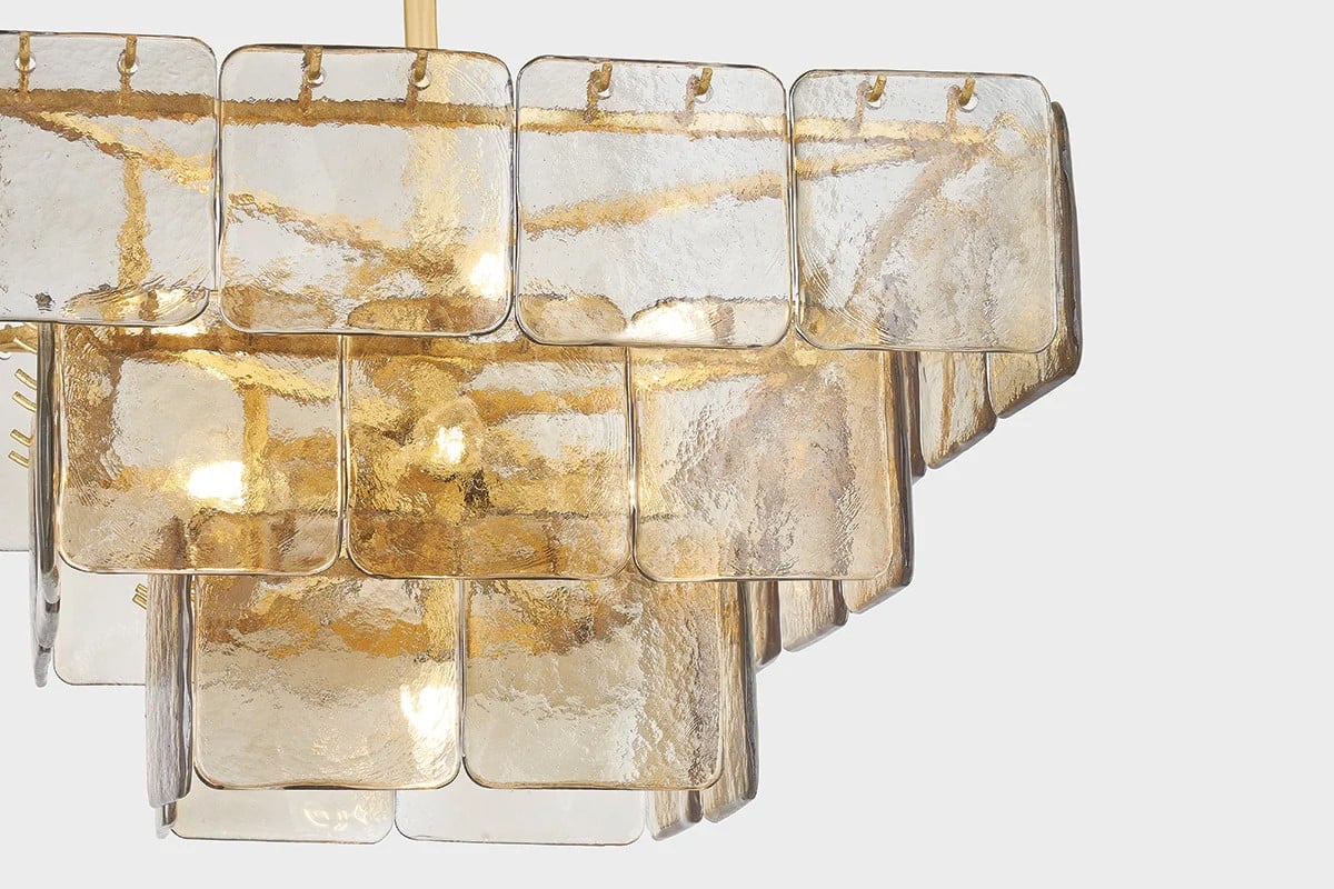 Aurora Chandelier Champagne Piastre Glass Modern-Neutral Decor