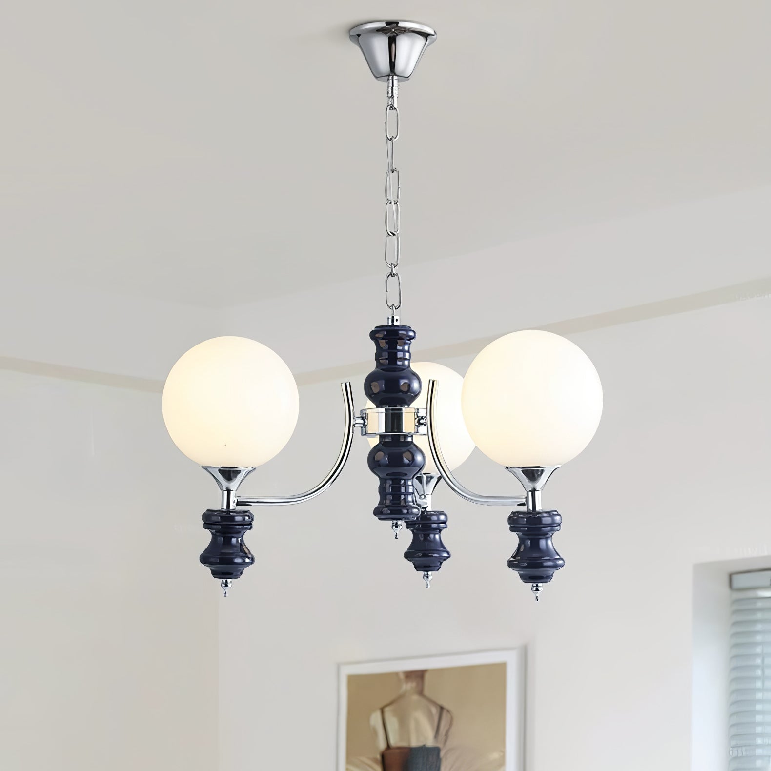 Aurora Chandelier Regal Orb Frosted-Neutral Decor