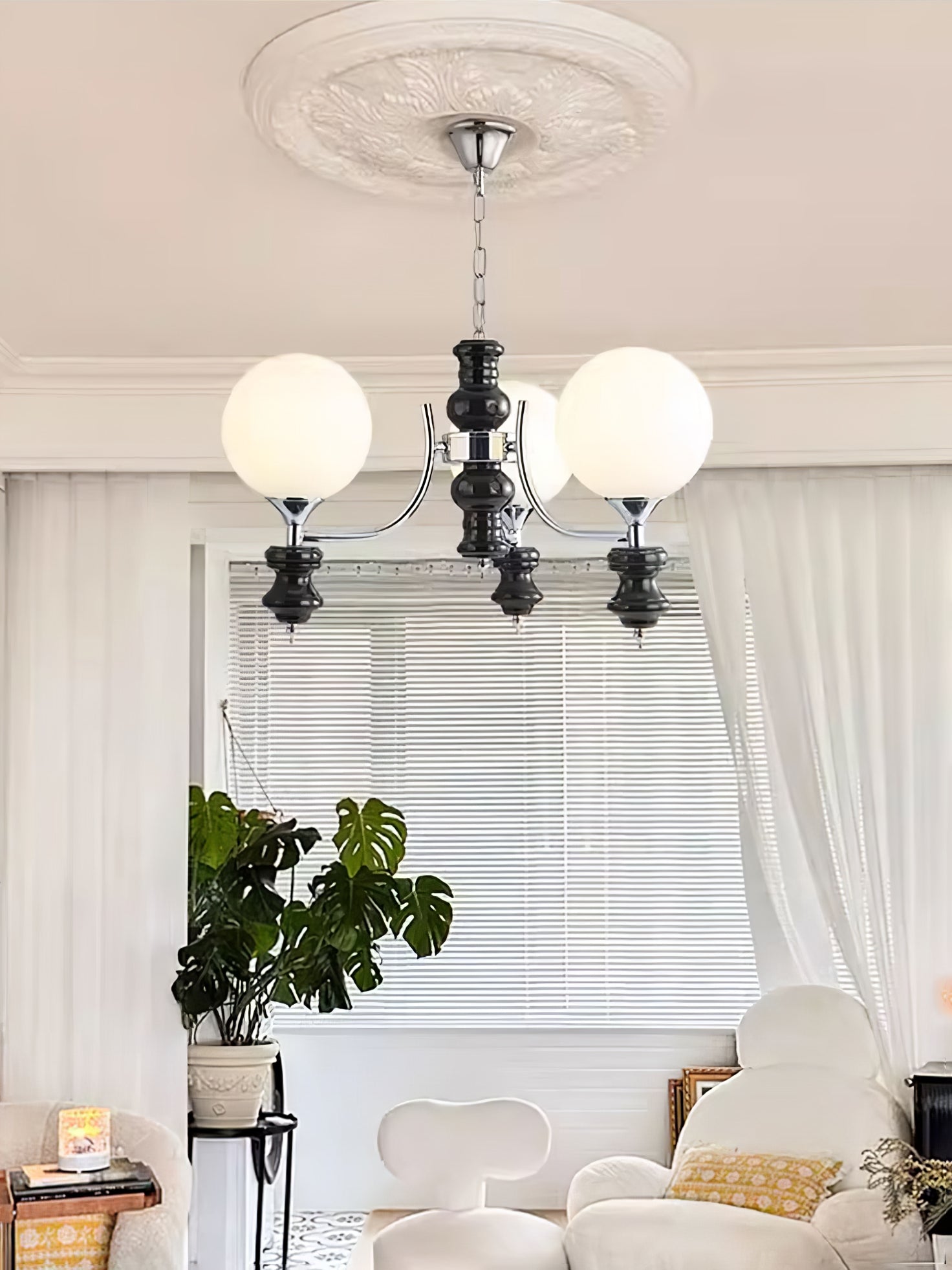 Aurora Chandelier Regal Orb Frosted-Neutral Decor