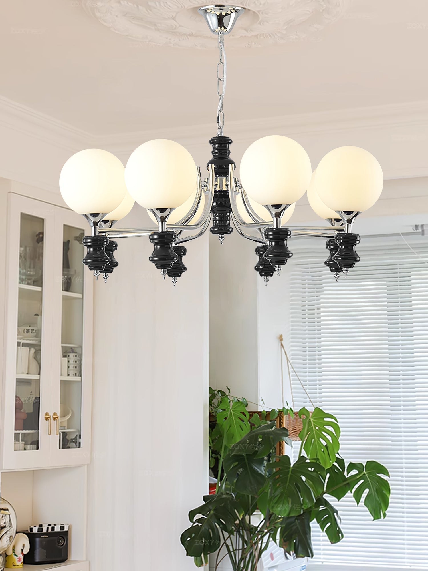 Aurora Chandelier Regal Orb Frosted-Neutral Decor
