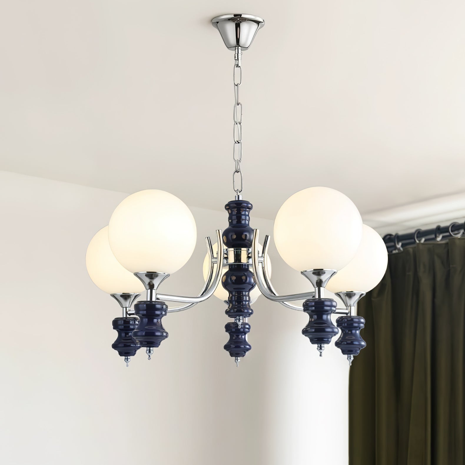 Aurora Chandelier Regal Orb Frosted-Neutral Decor