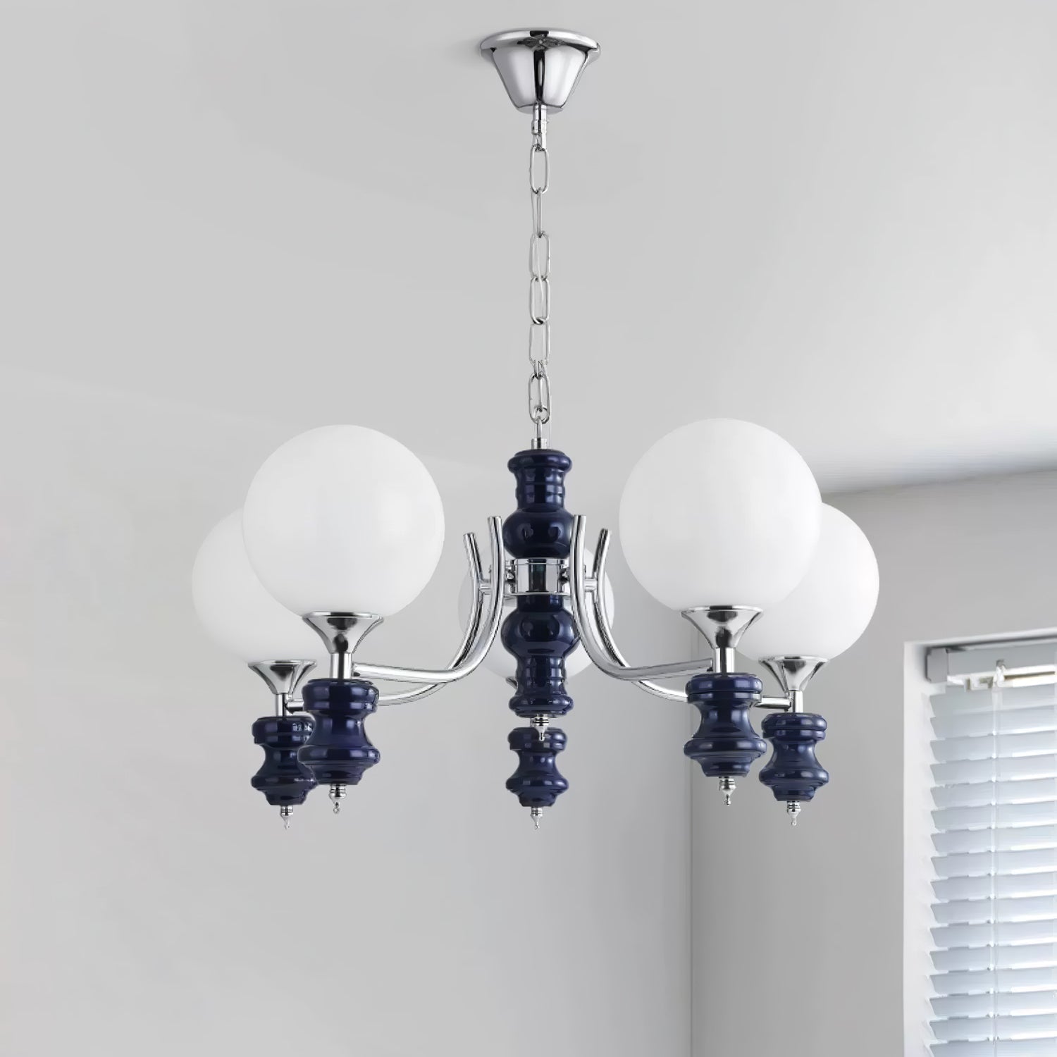 Aurora Chandelier Regal Orb Frosted-Neutral Decor